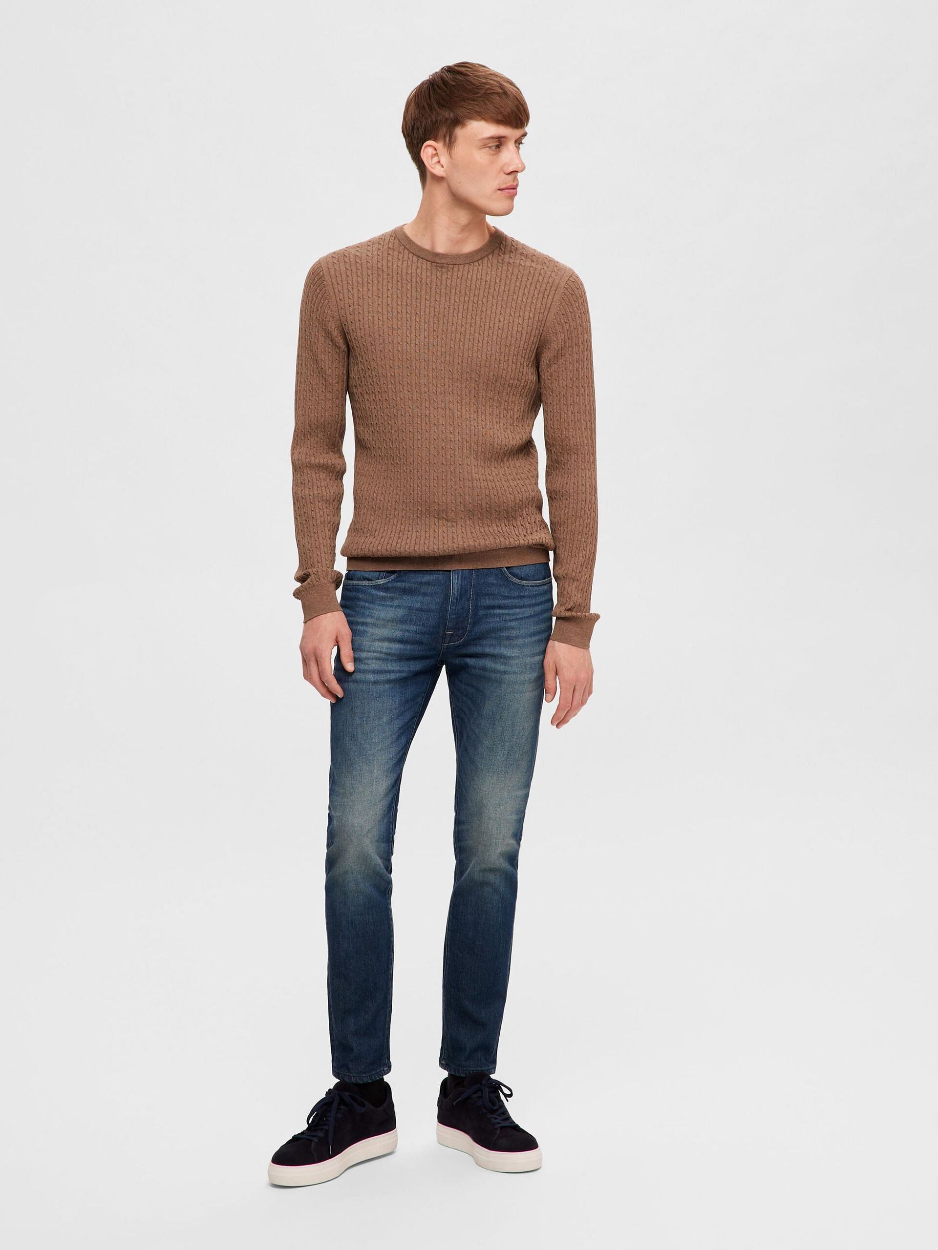 Blue Mid Rise Washed Slim Fit Jeans