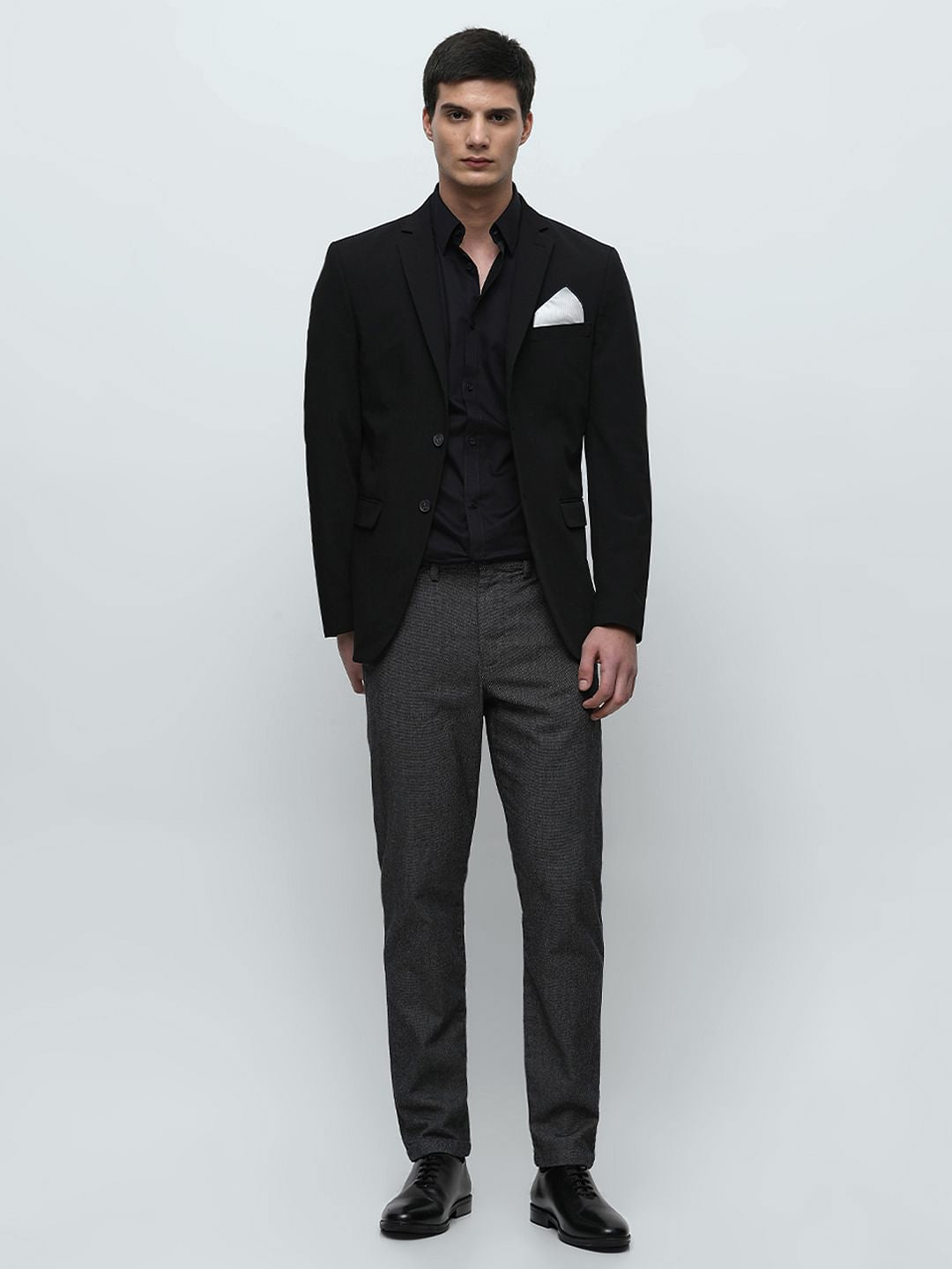 Dark Grey Brushed Slim Fit Chinos