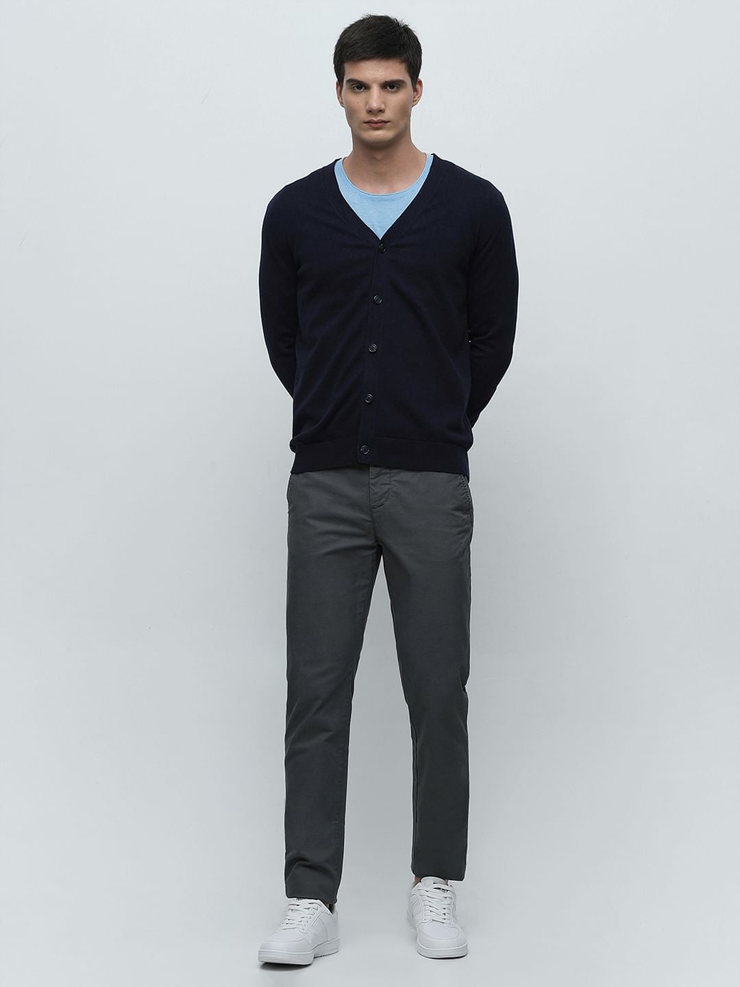 Navy Blue Knitted Cardigan