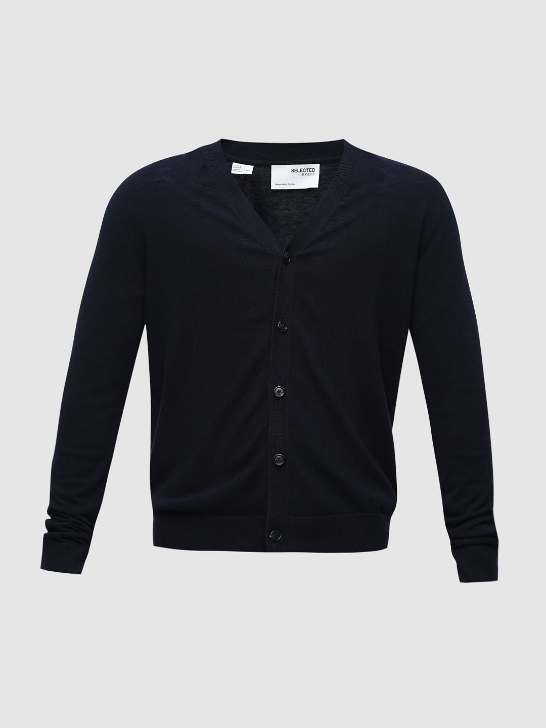 Navy Blue Knitted Cardigan