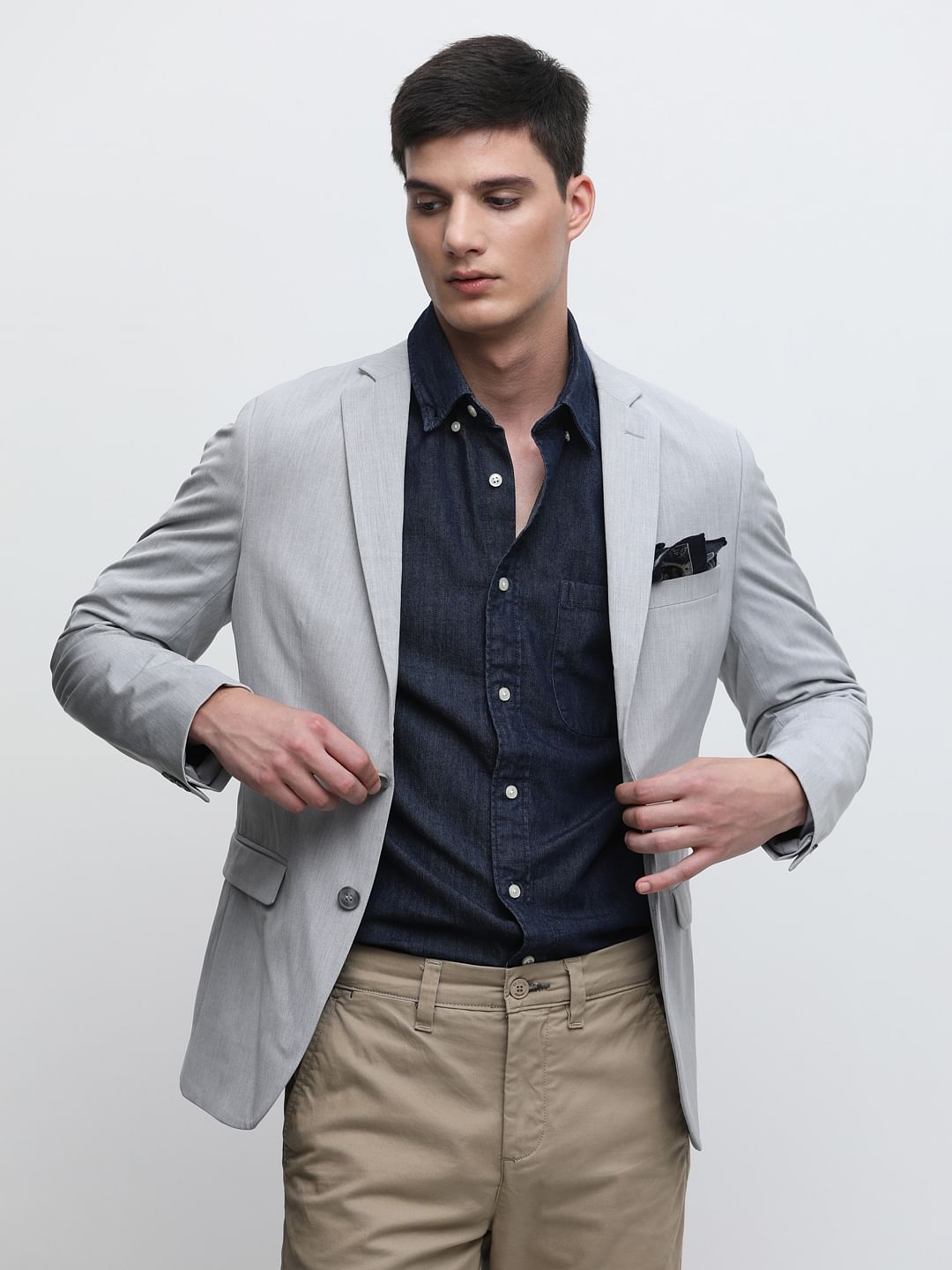 Dark Blue Oxford Denim Shirt