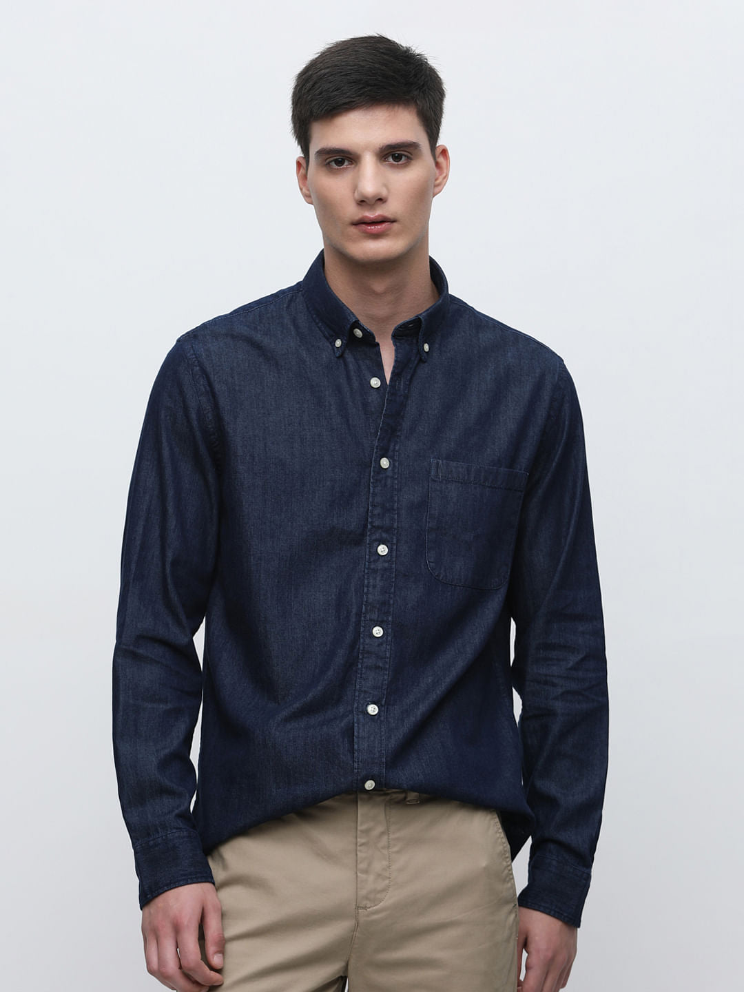 Dark Blue Oxford Denim Shirt