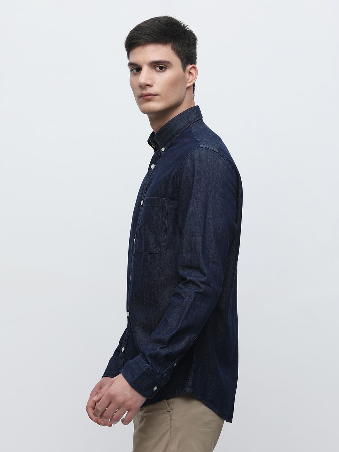Dark Blue Oxford Denim Shirt