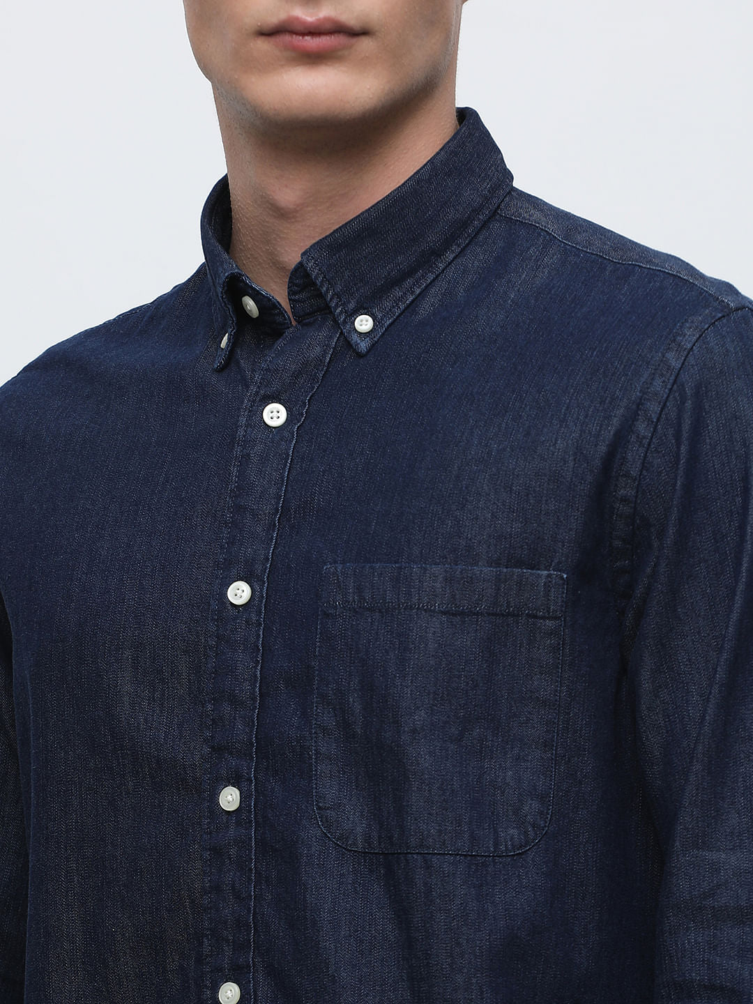 Dark Blue Oxford Denim Shirt