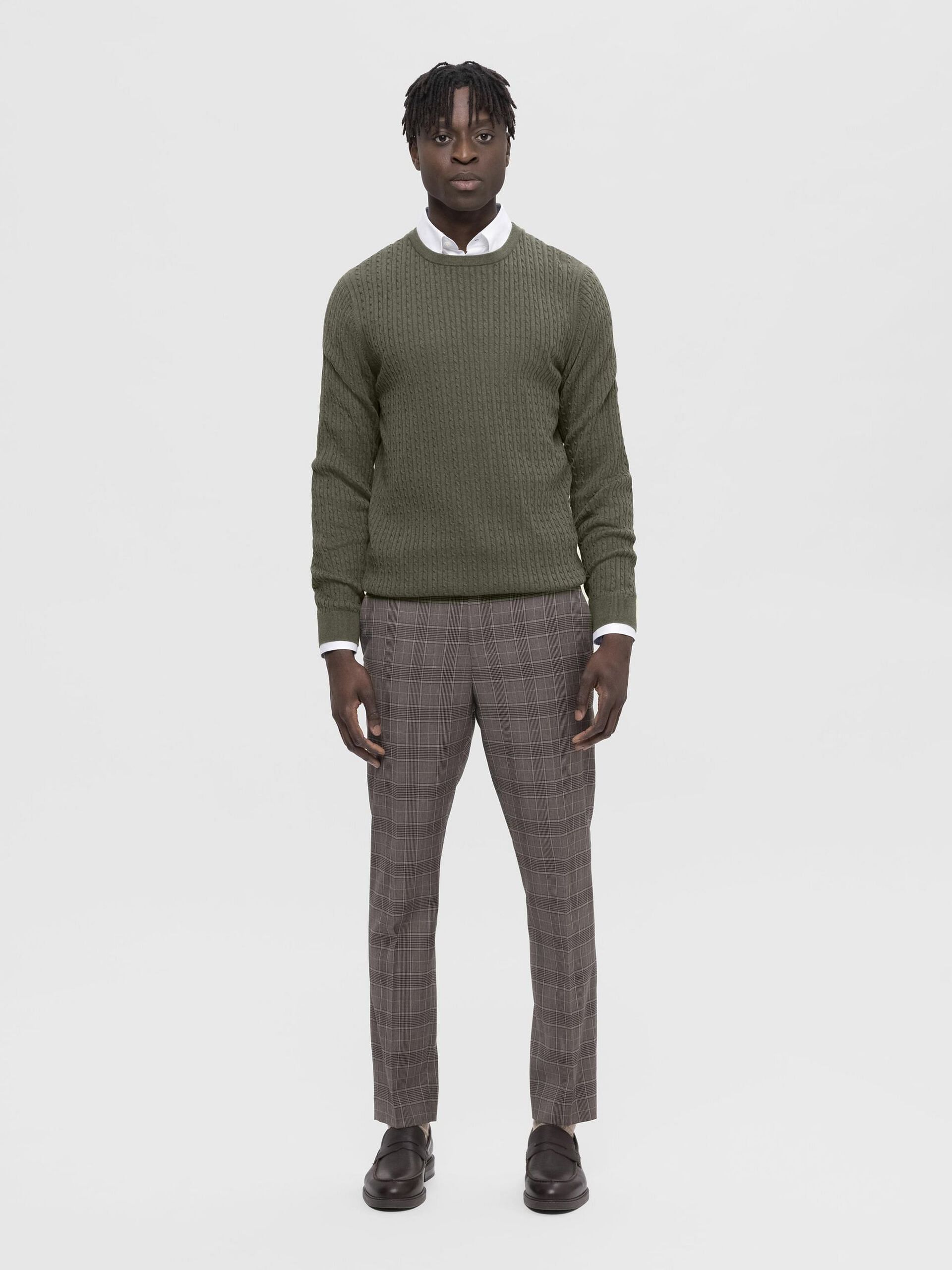 Green Cable Knit Pullover