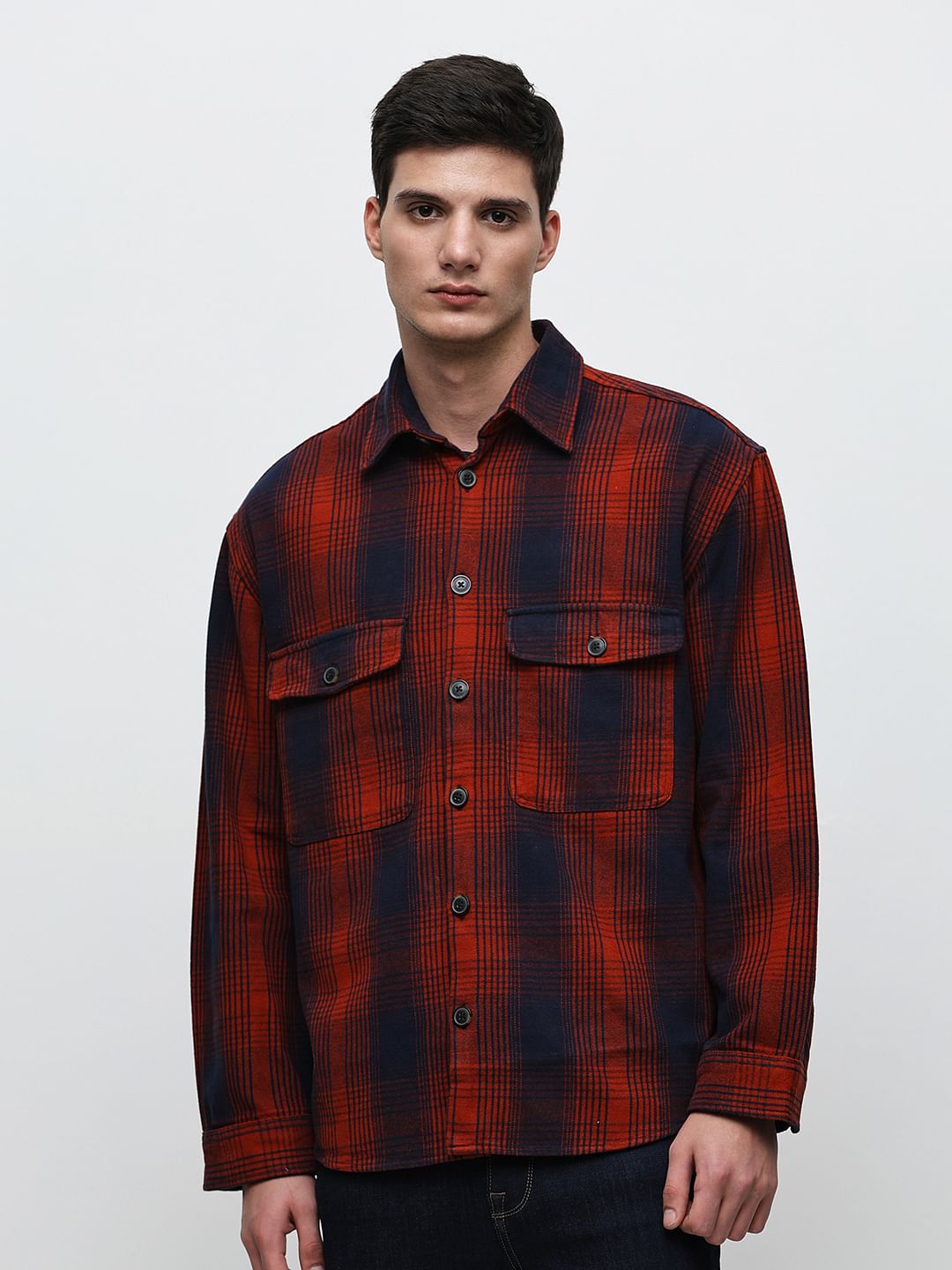 Buy Red Flannel Overshirt for Men Online