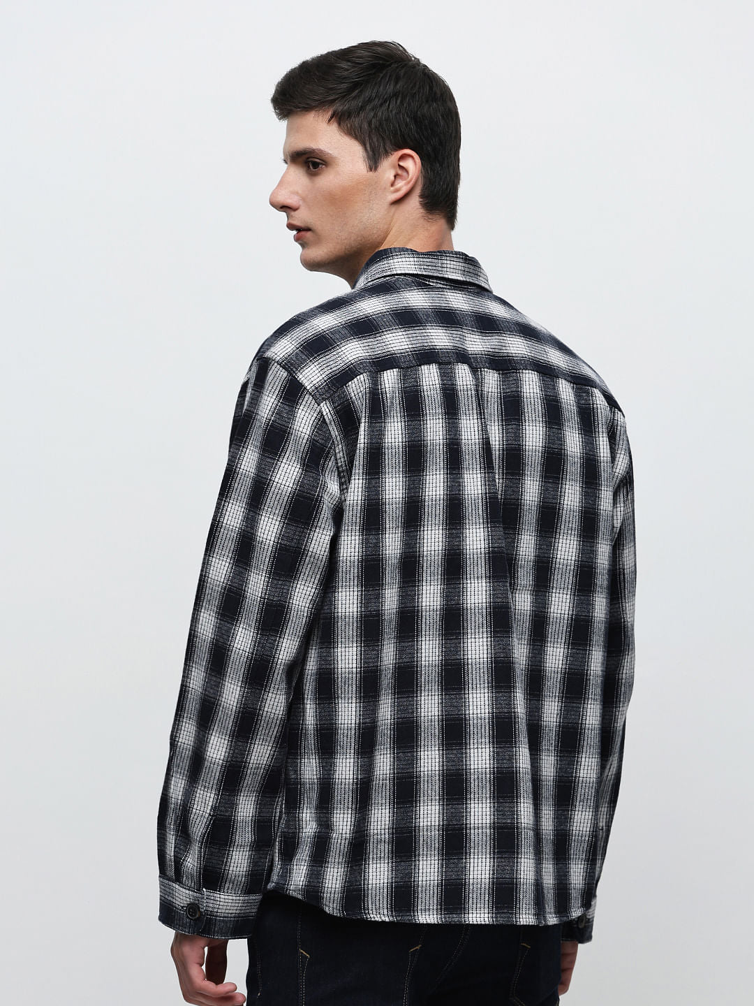Dark Navy Flannel Overshirt