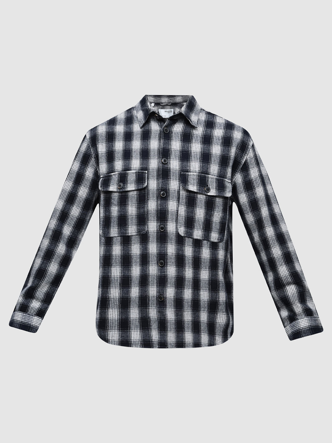 Dark Navy Flannel Overshirt