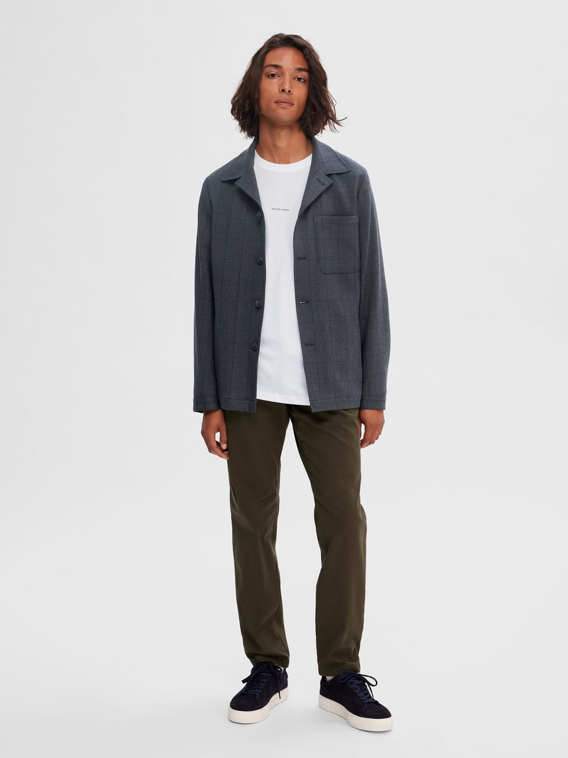 White Logo Print Crew Neck T-shirt