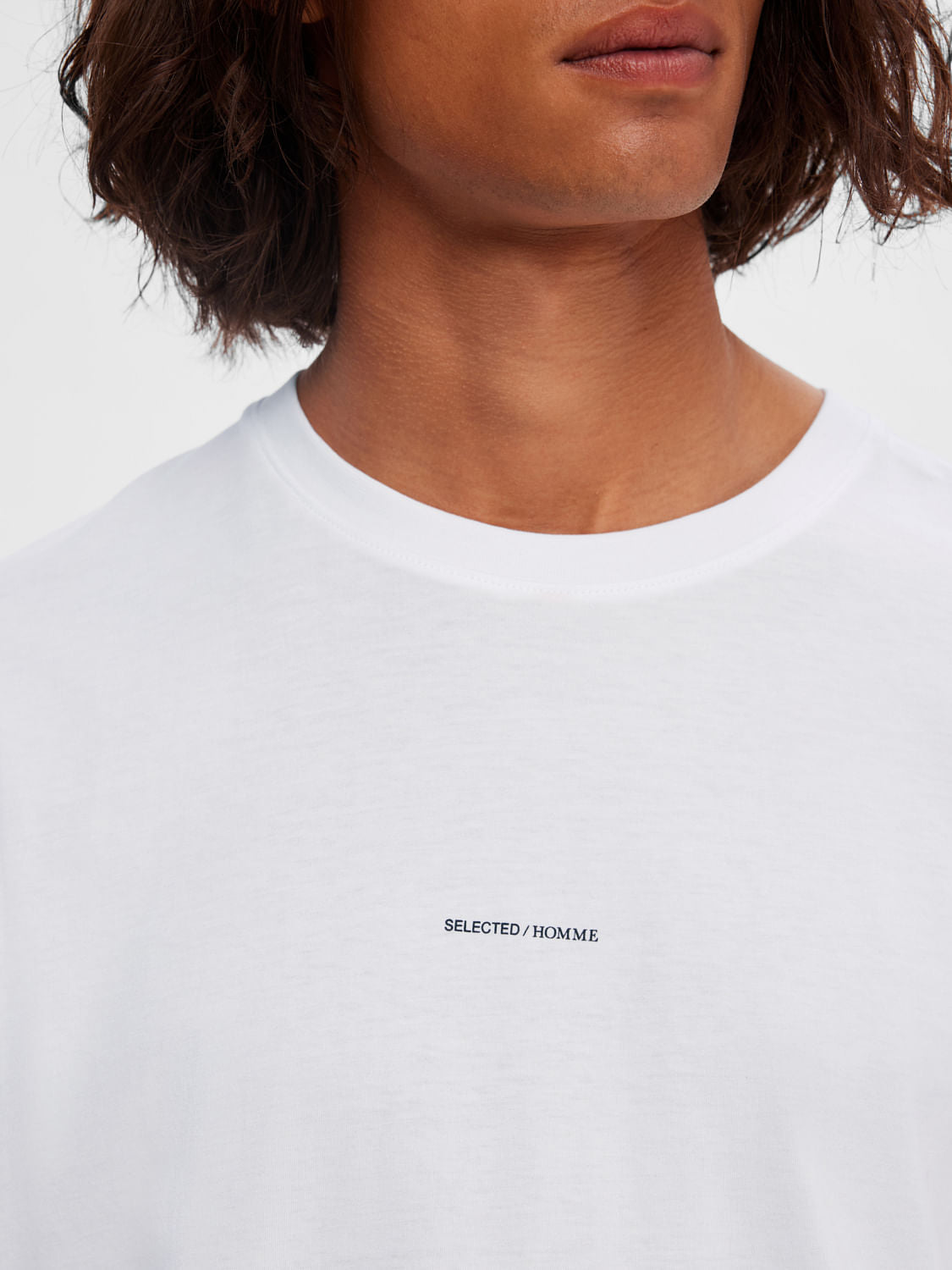 White Logo Print Crew Neck T-shirt