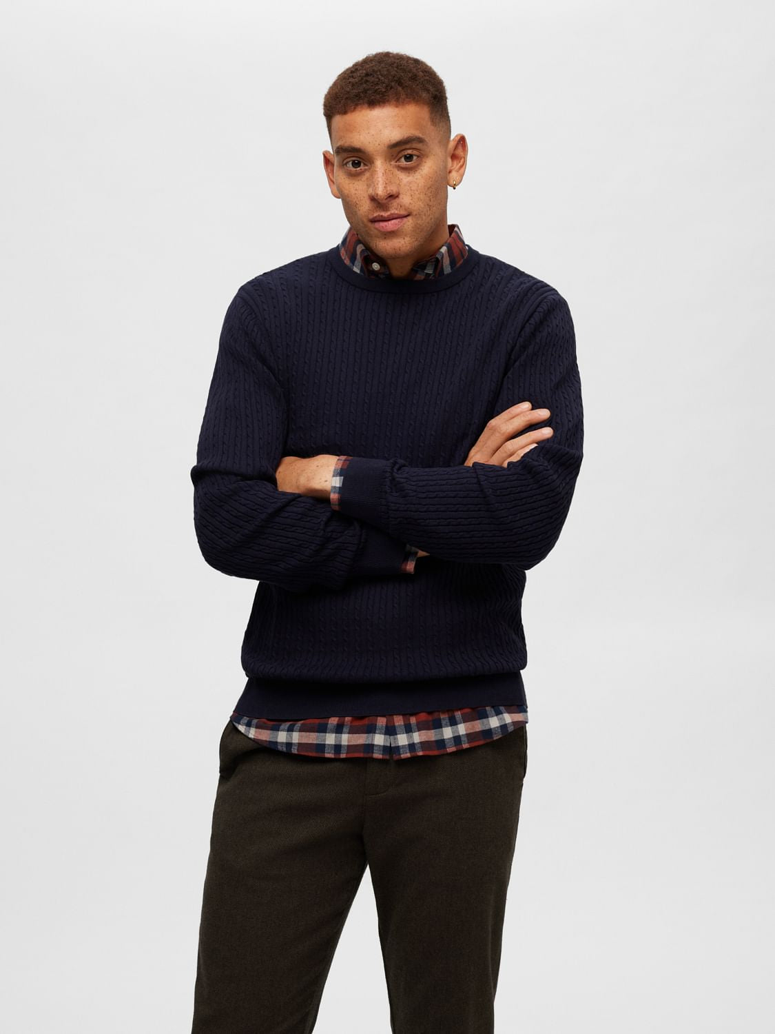 Rust Brown Flannel Check Shirt