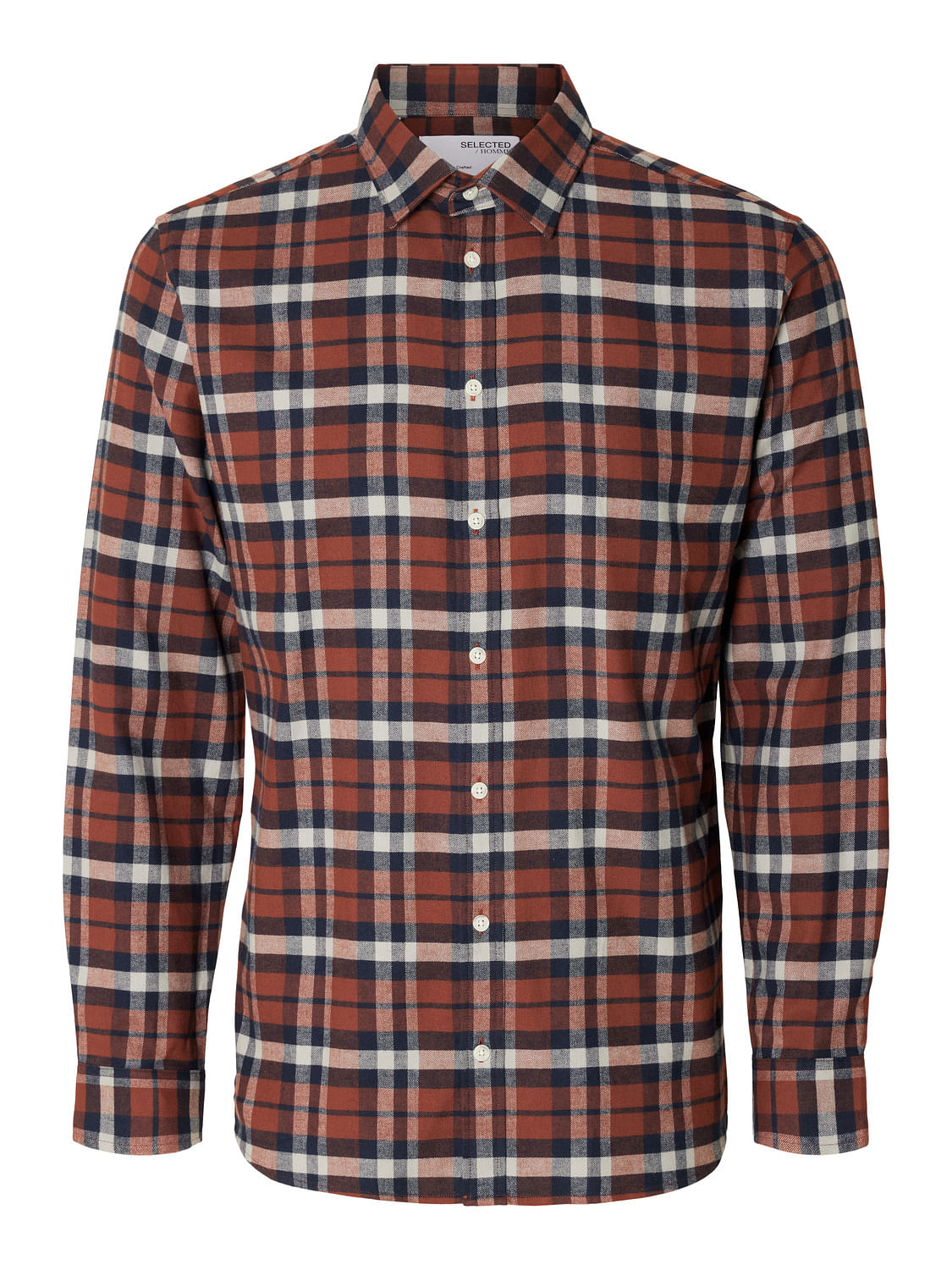 Rust Brown Flannel Check Shirt