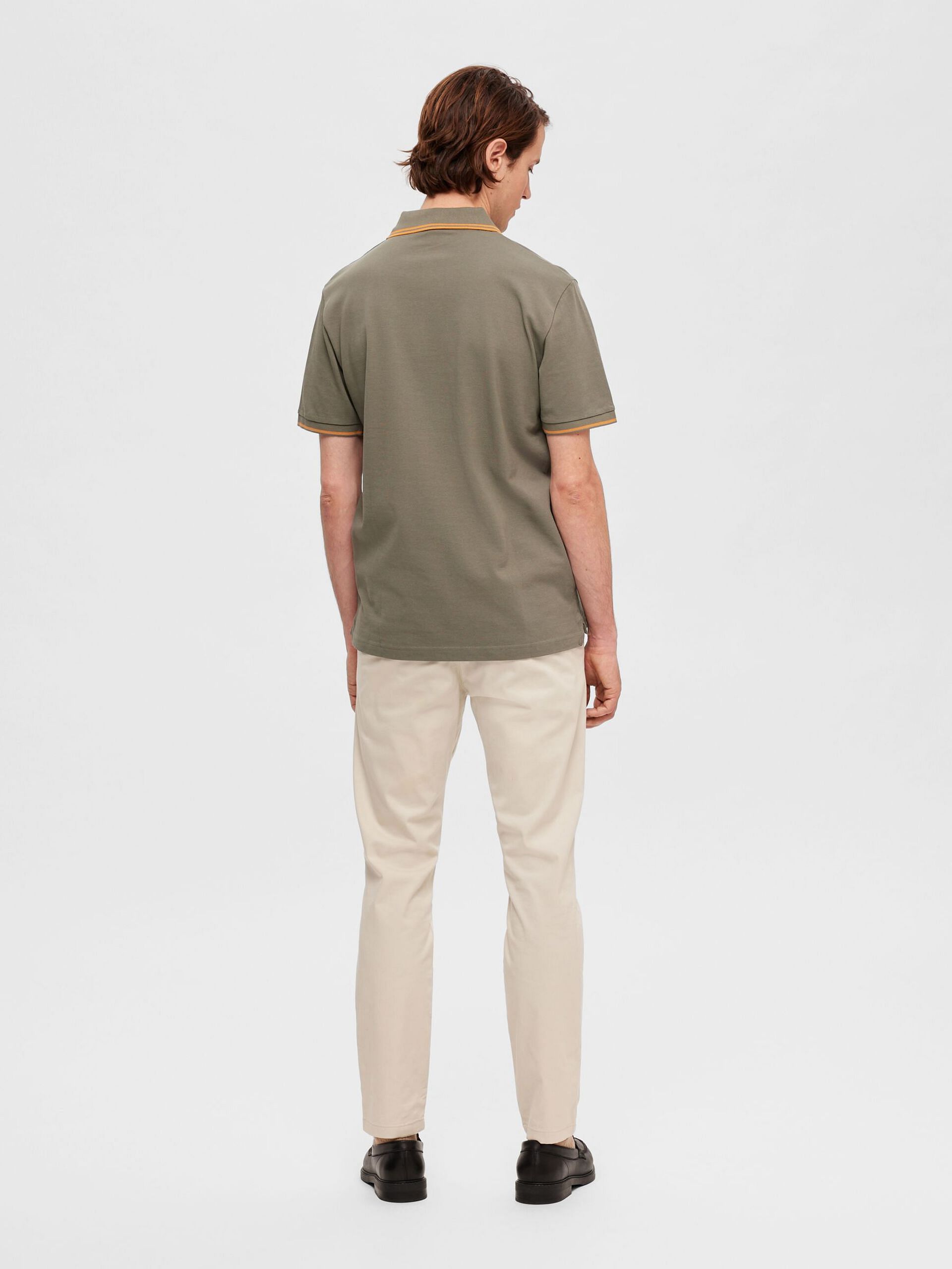 Green Contrast Tipping Polo T-shirt