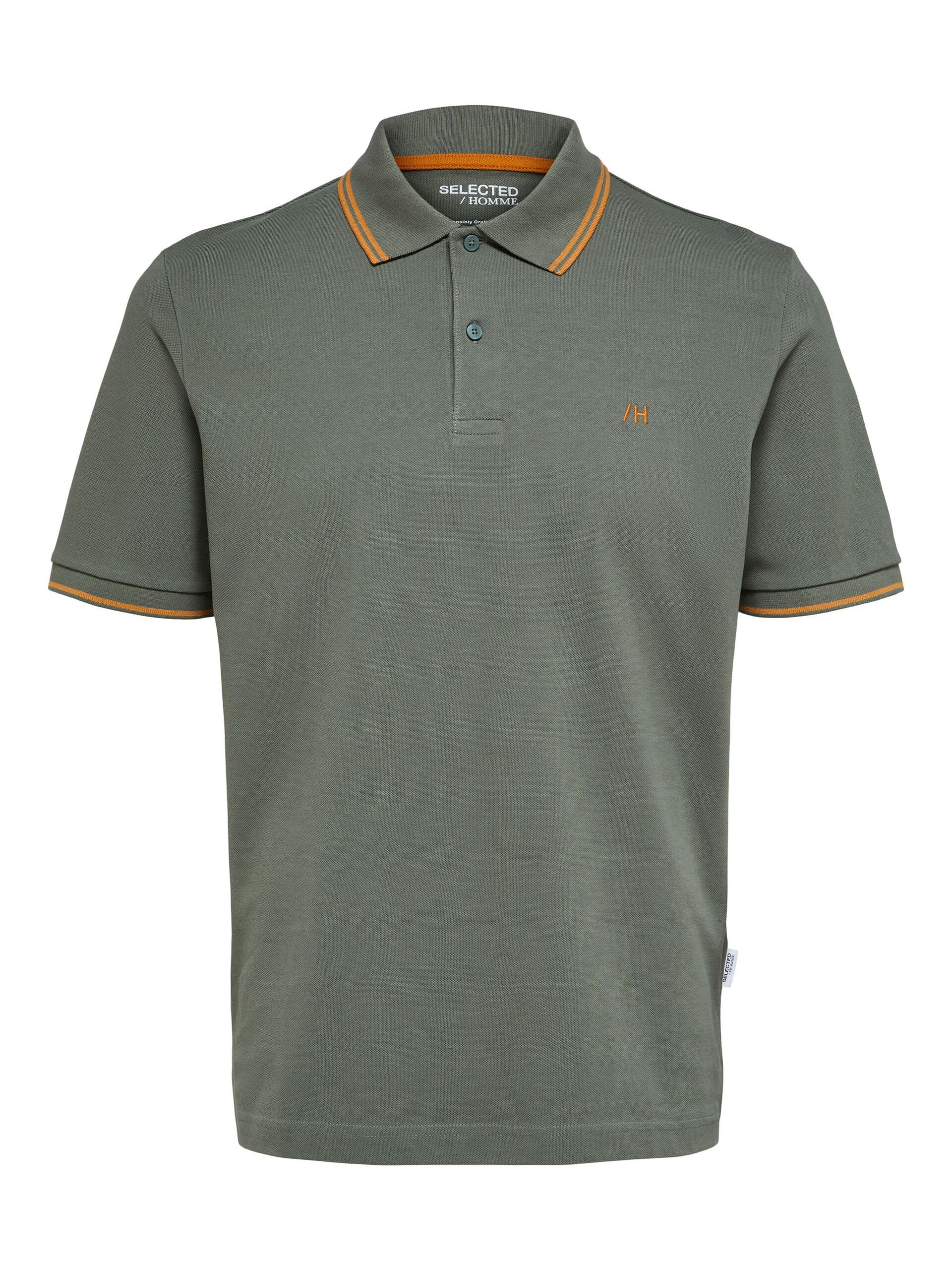 Green Contrast Tipping Polo T-shirt