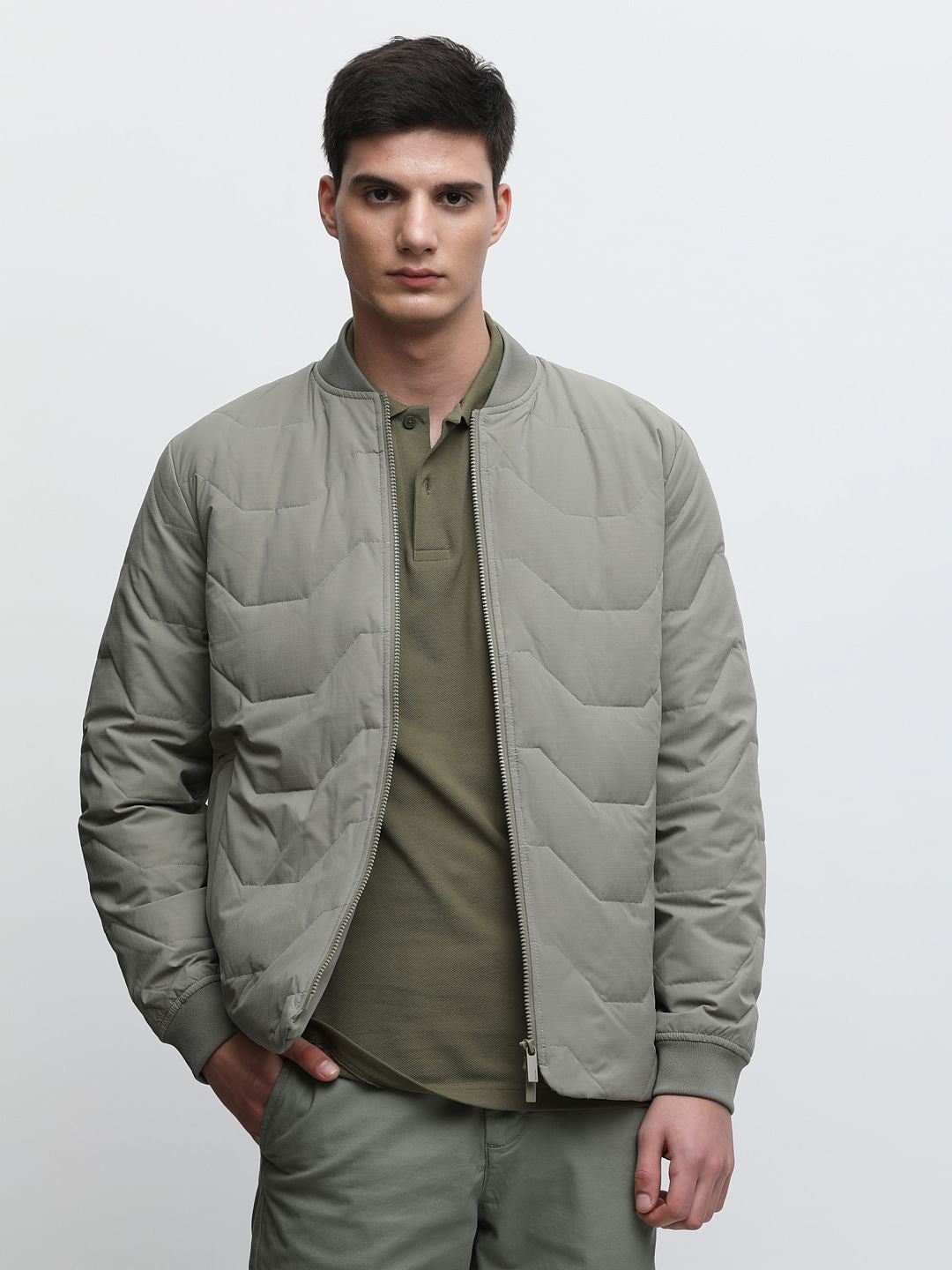 Green Contrast Tipping Polo T-Shirt