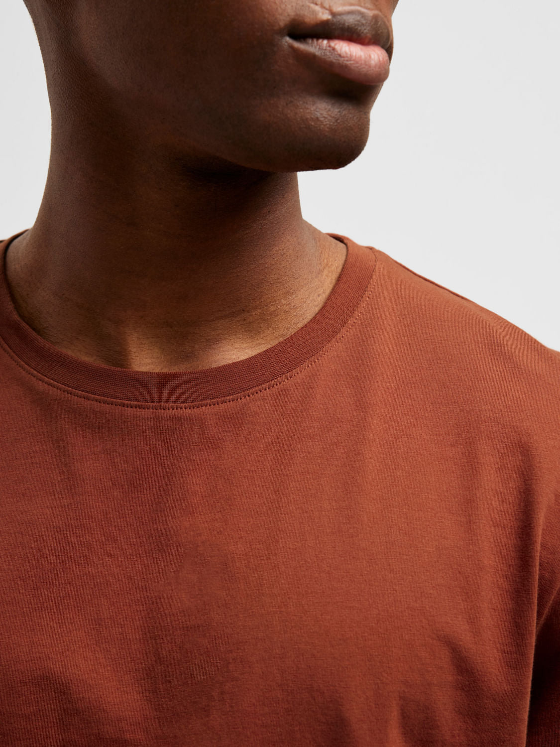 Rust Brown Crew Neck T-shirt