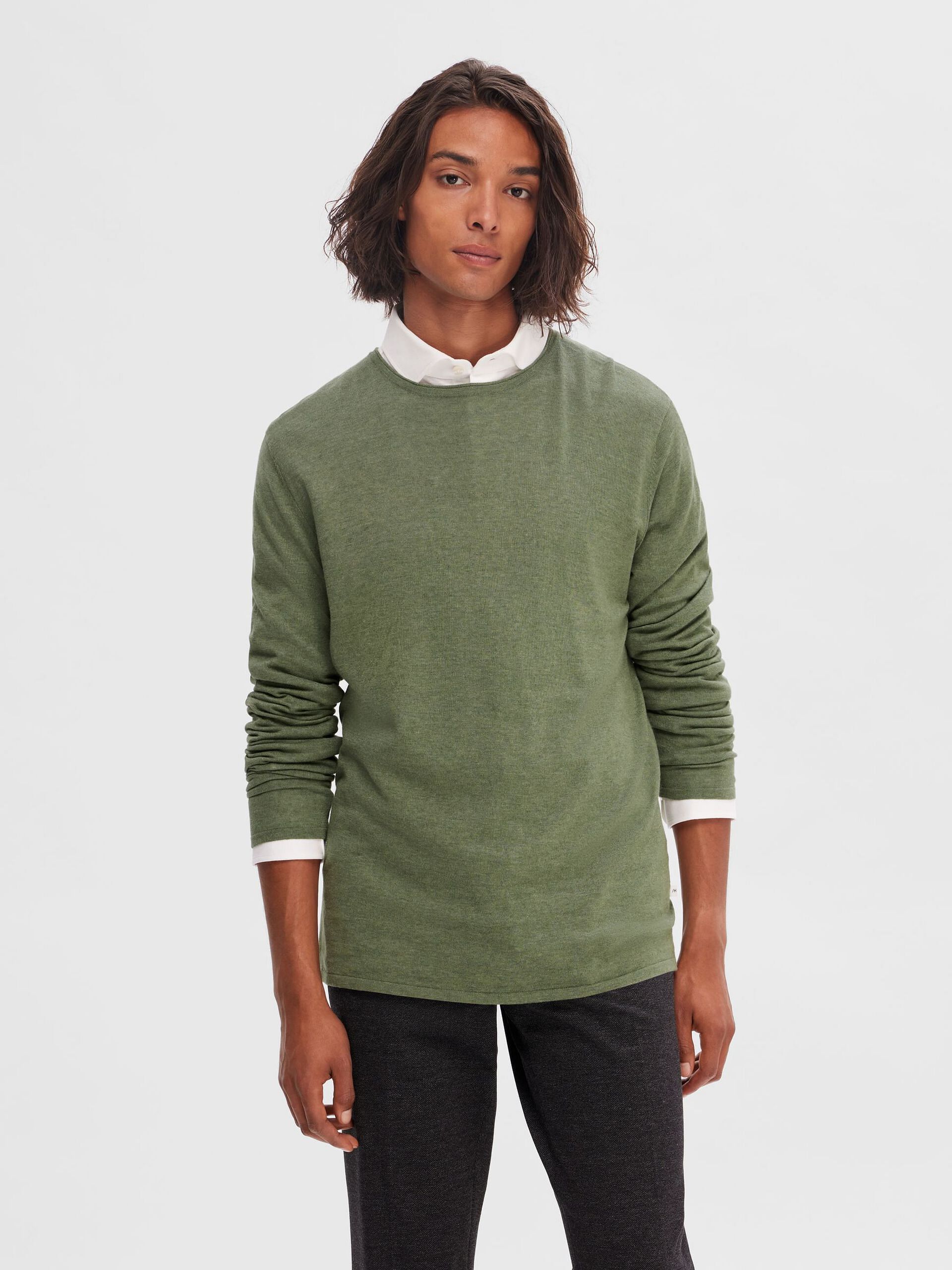 Green Crew Neck Pullover
