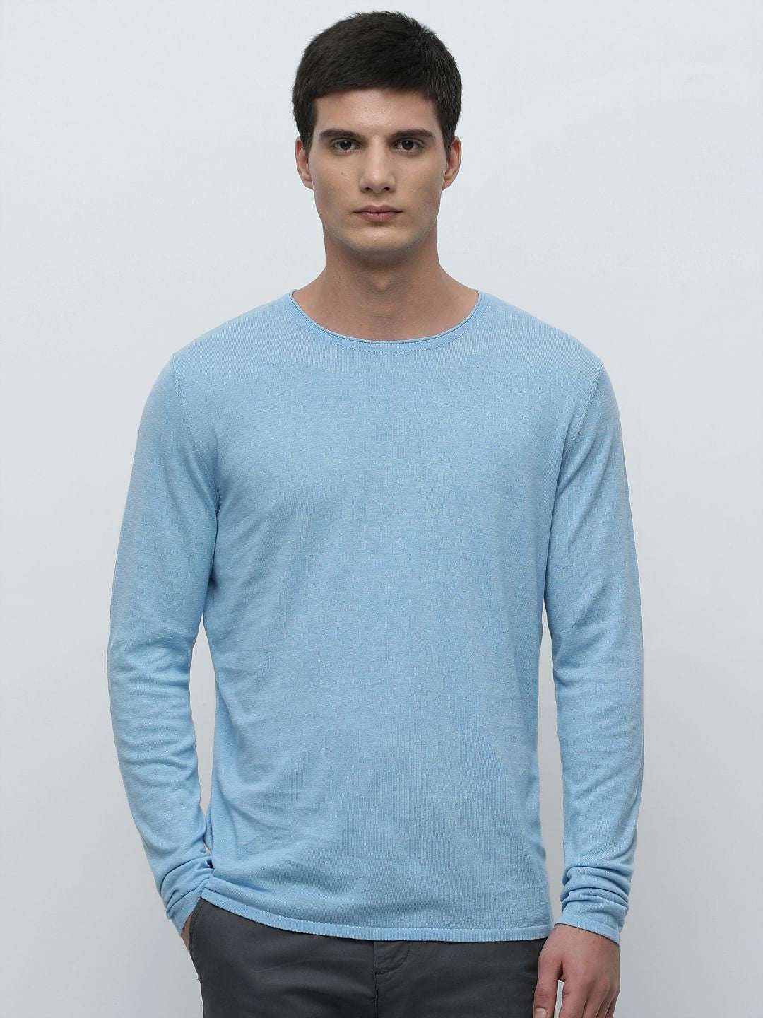 Light Blue Crew Neck Pullover