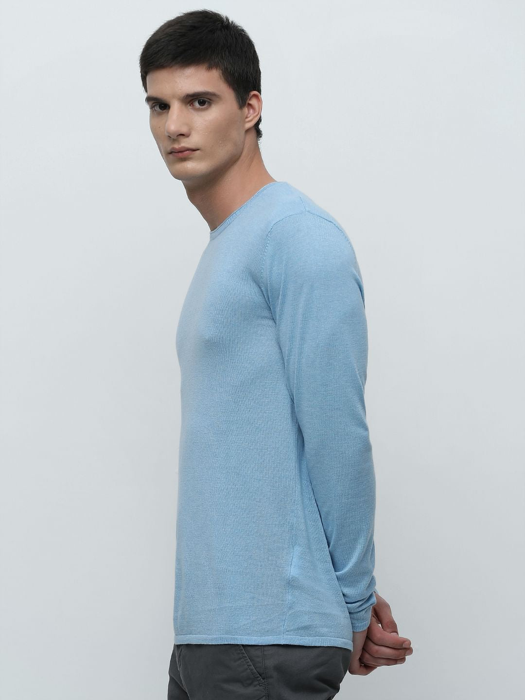 Light Blue Crew Neck Pullover