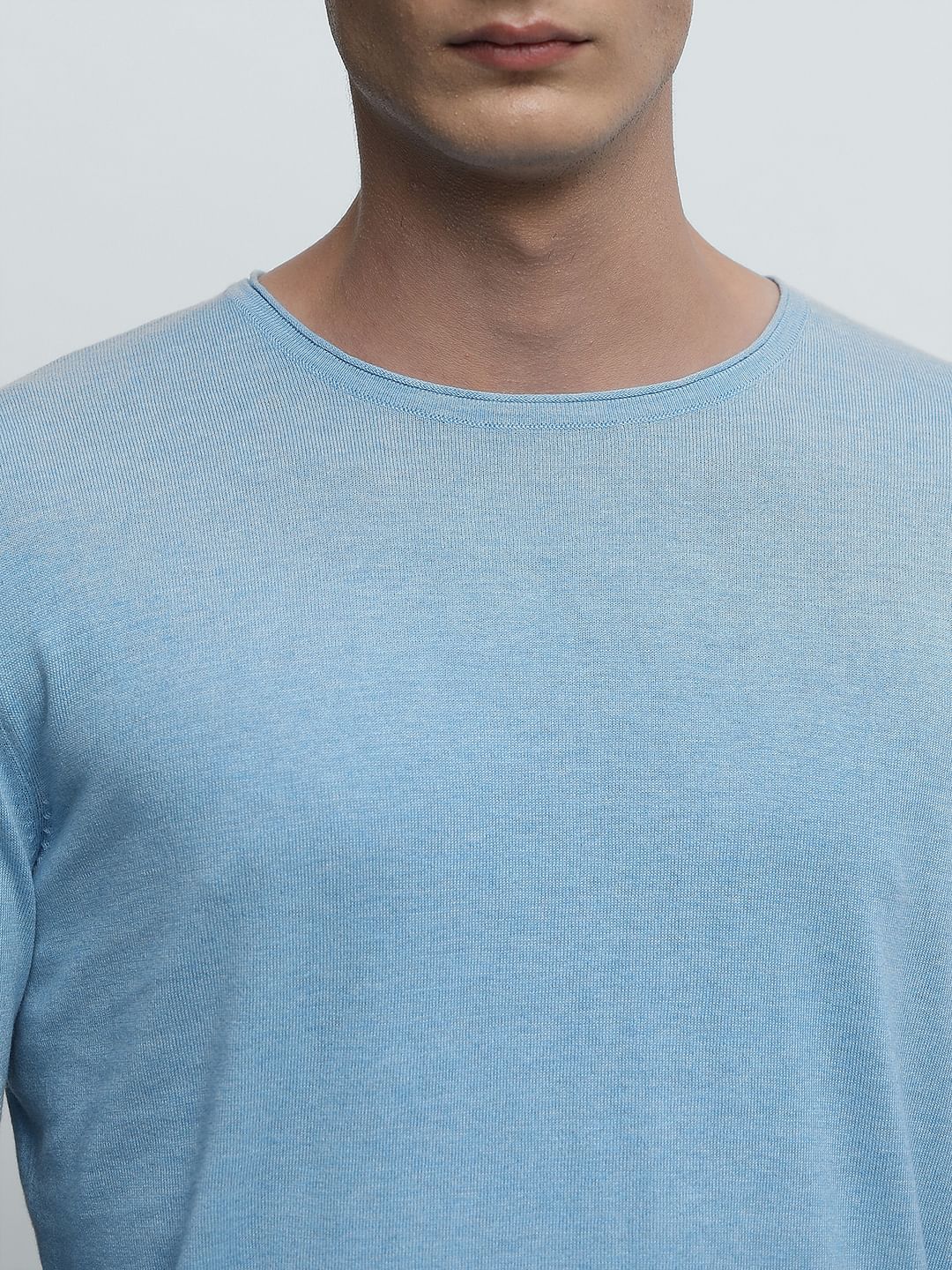 Light Blue Crew Neck Pullover