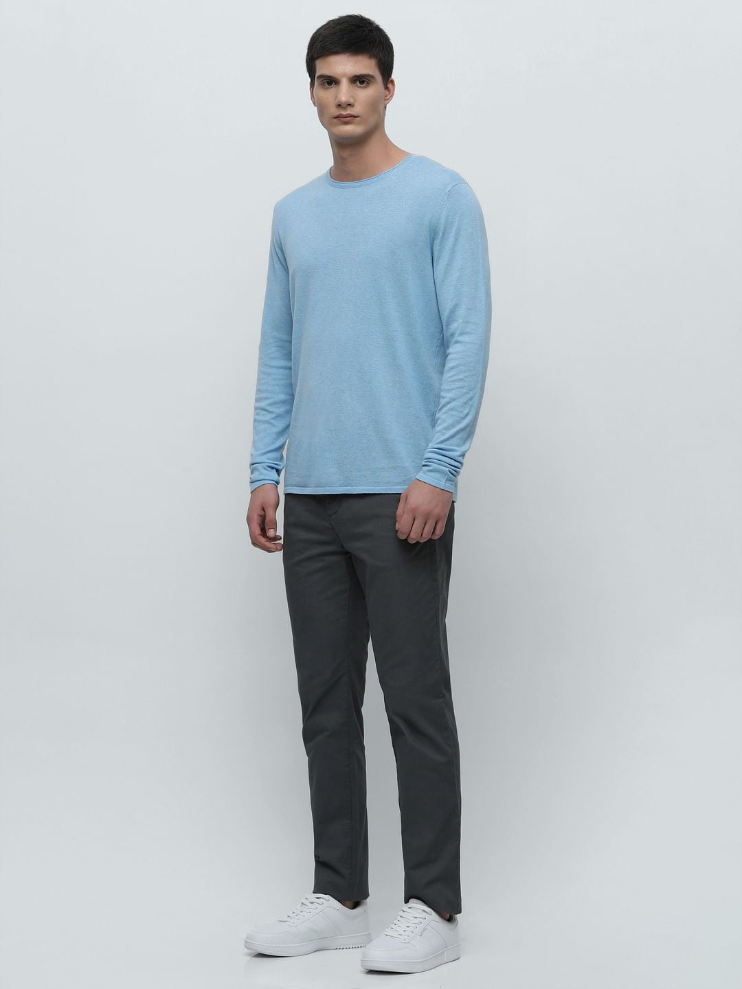 Light Blue Crew Neck Pullover