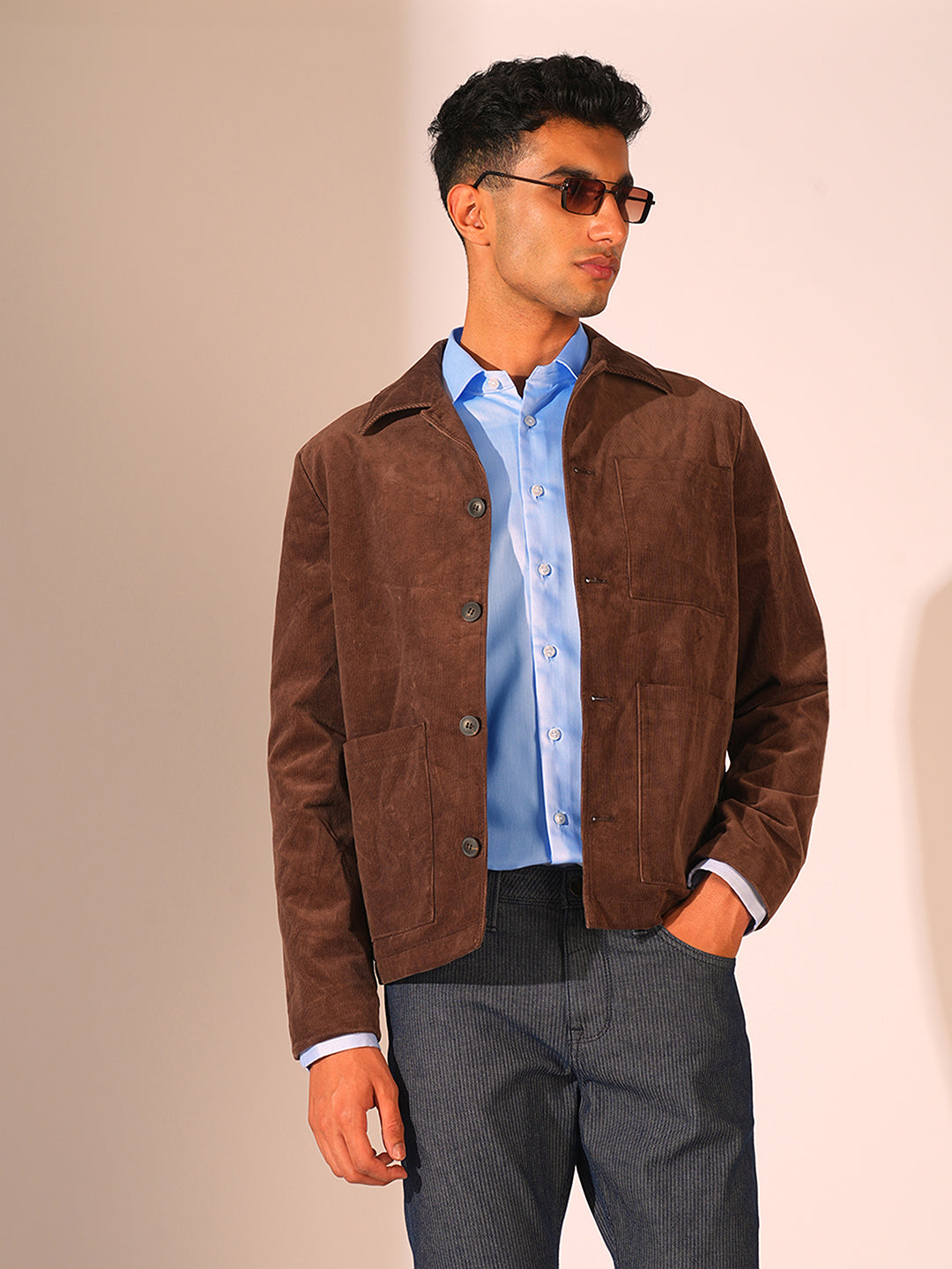 Light Blue Cotton Slim Fit Shirt