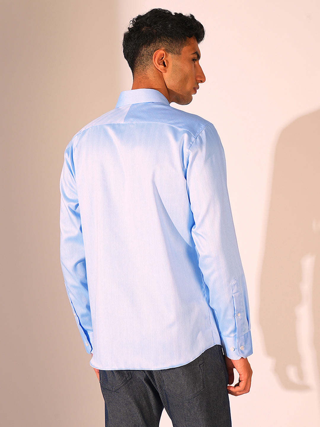 Light Blue Cotton Slim Fit Shirt