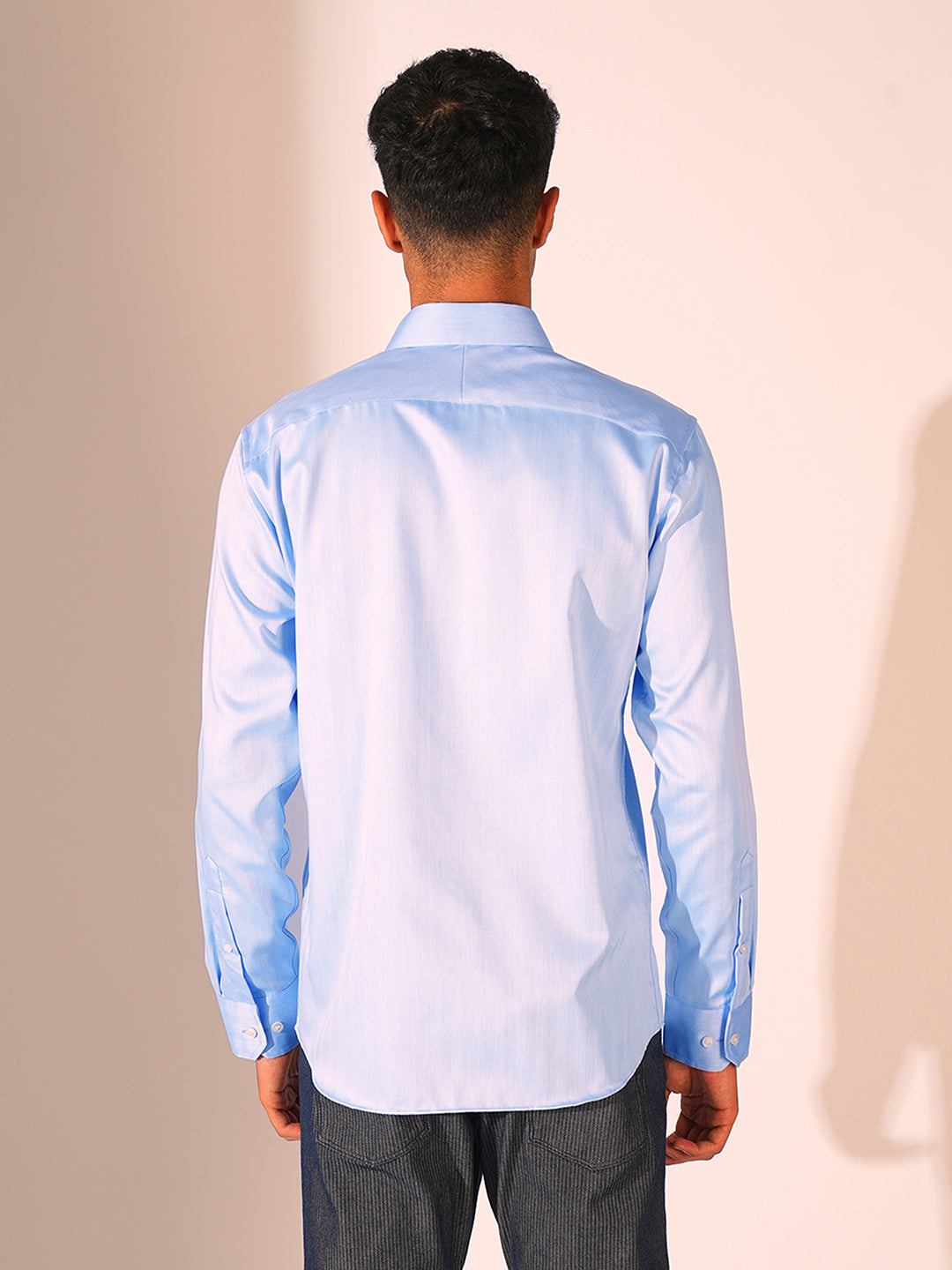 Light Blue Cotton Slim Fit Shirt