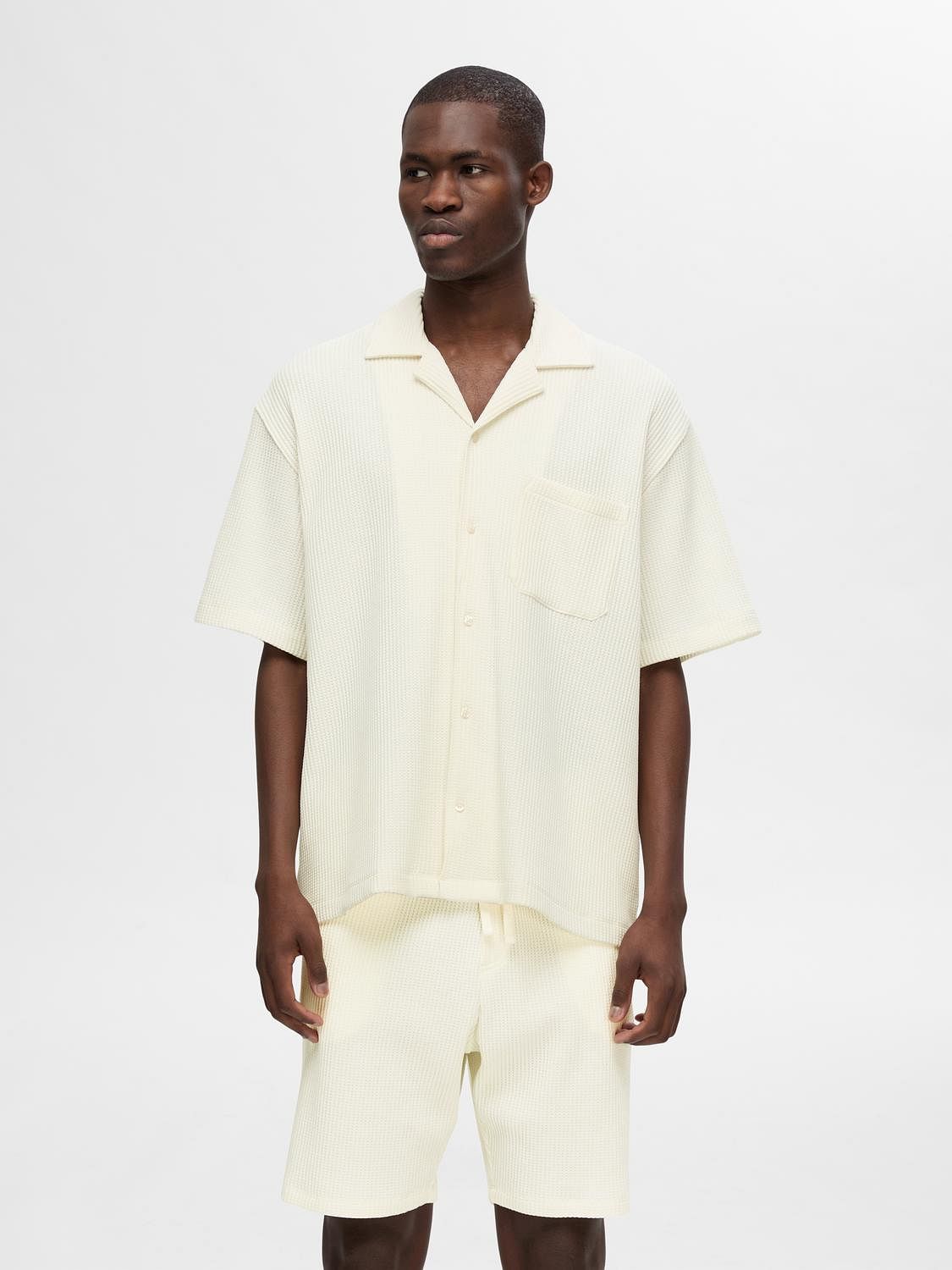 Off-White Cuban Collar Co-ord Set Shirt