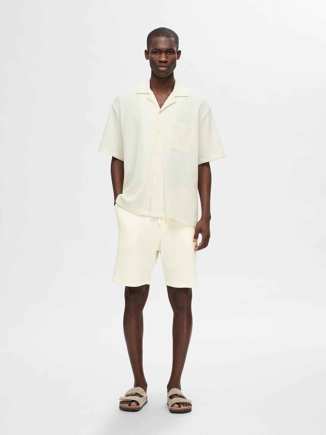 Off-White Cuban Collar Co-ord Set Shirt