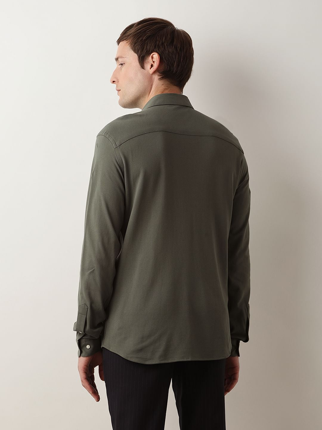 Green Cotton Knitted Shirt