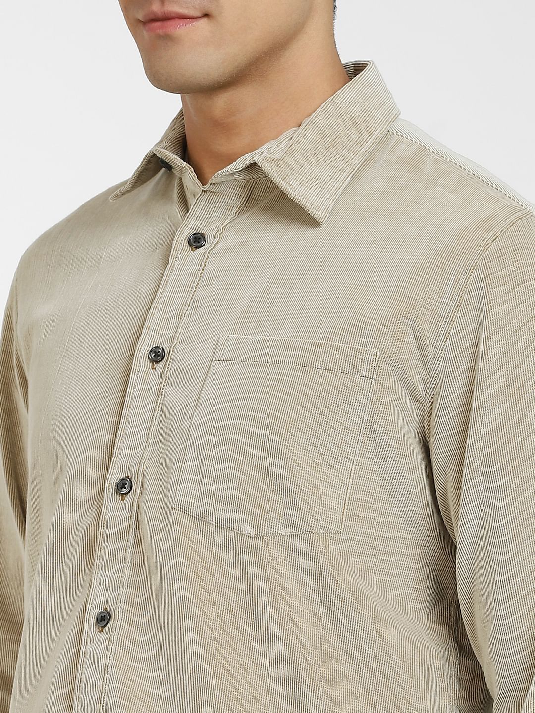 Brown Corduroy Full Sleeves Shirt