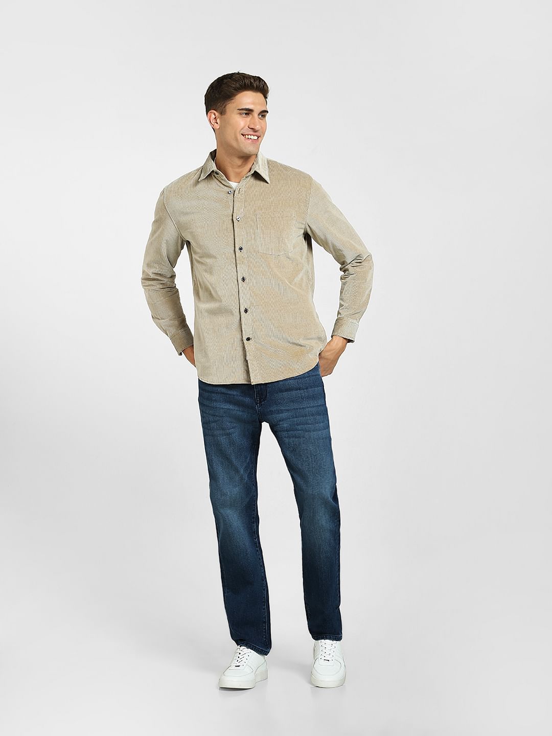 Brown Corduroy Full Sleeves Shirt