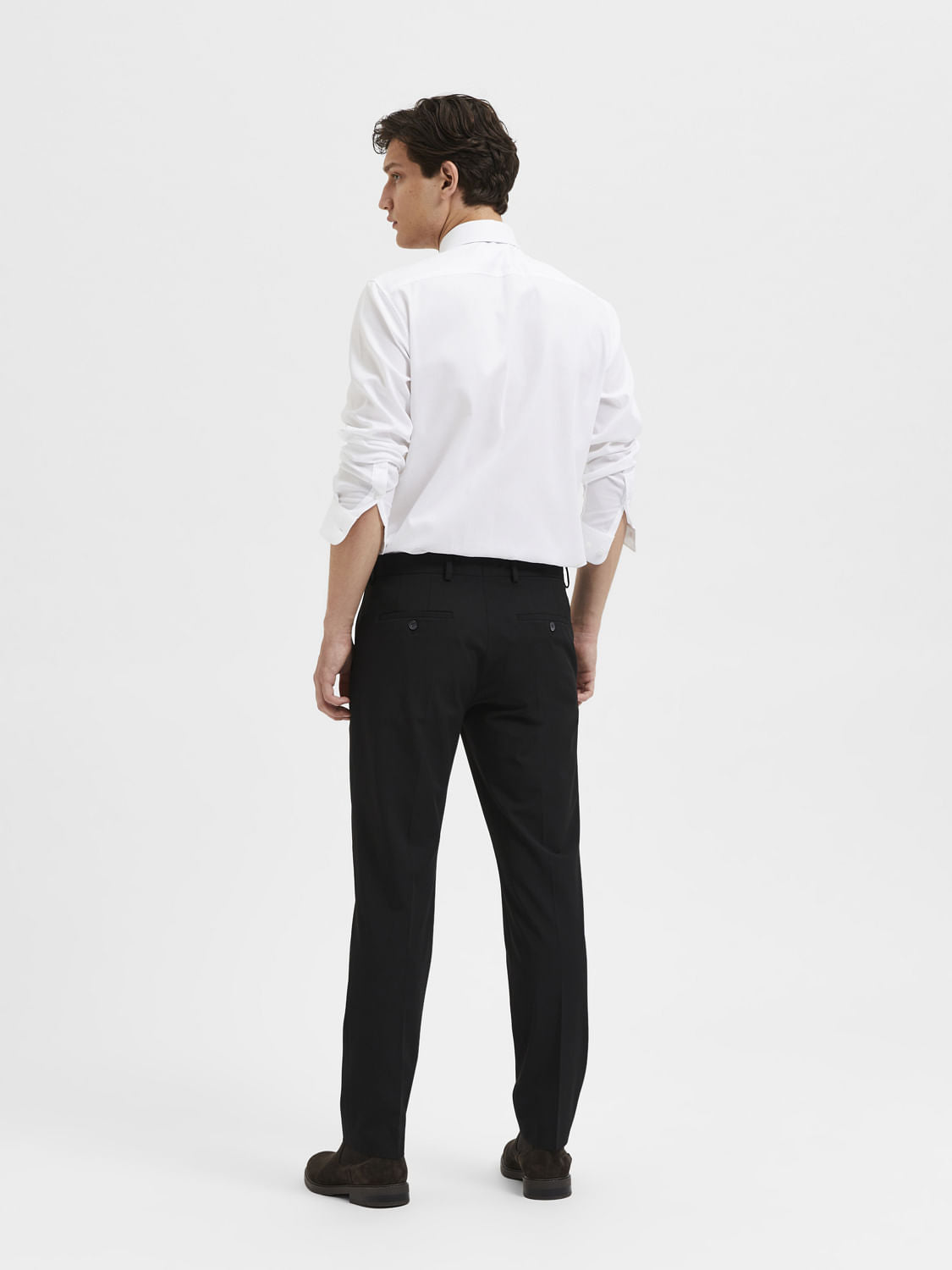 Black Mid Rise Suit-Set Trousers