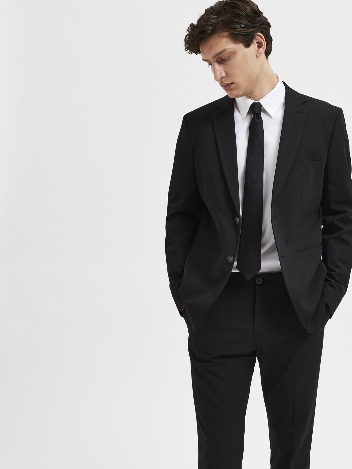 Black Slim Fit Suit-Set Blazer