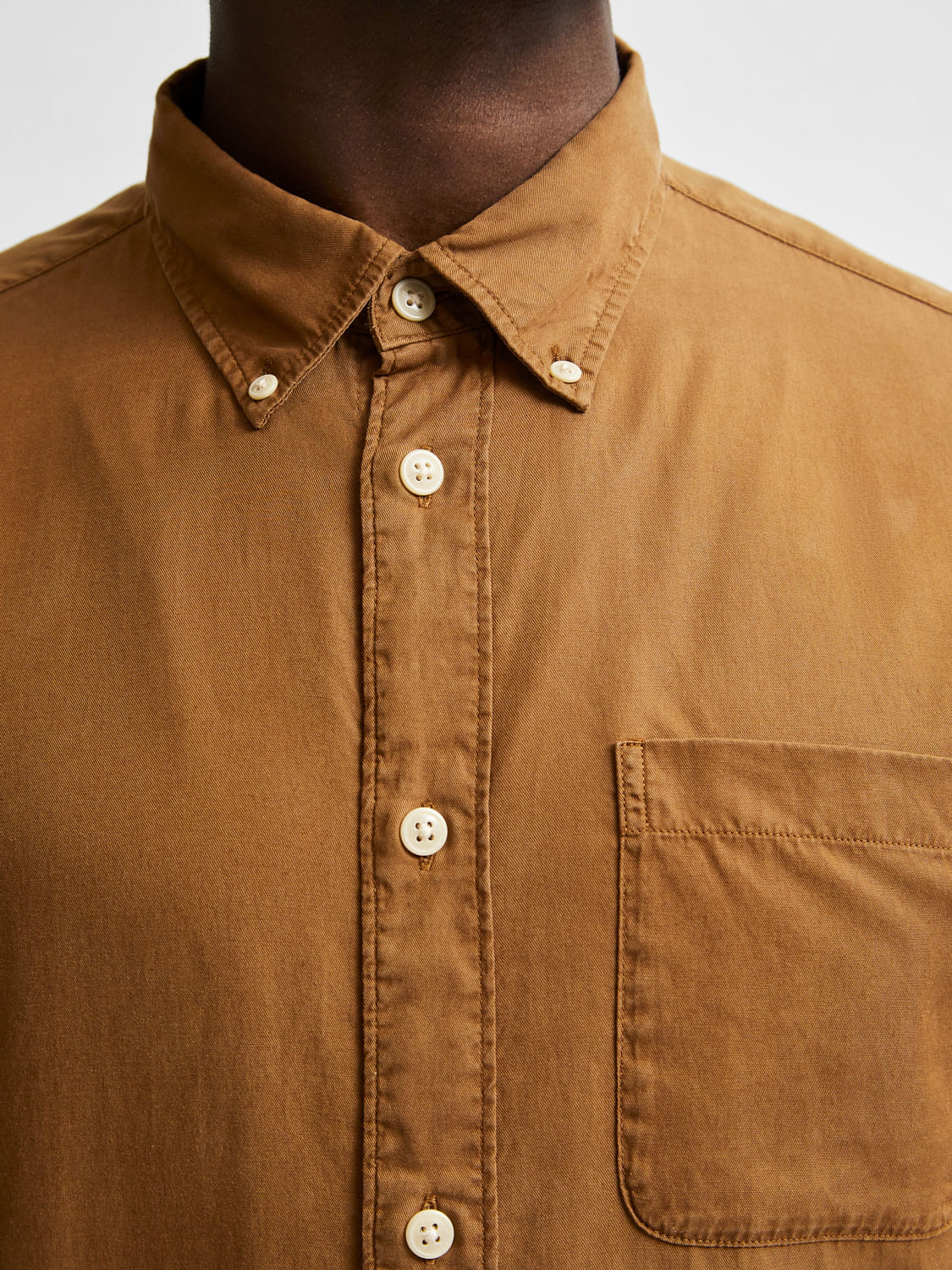Brown Solid Full Sleeves Shirt
