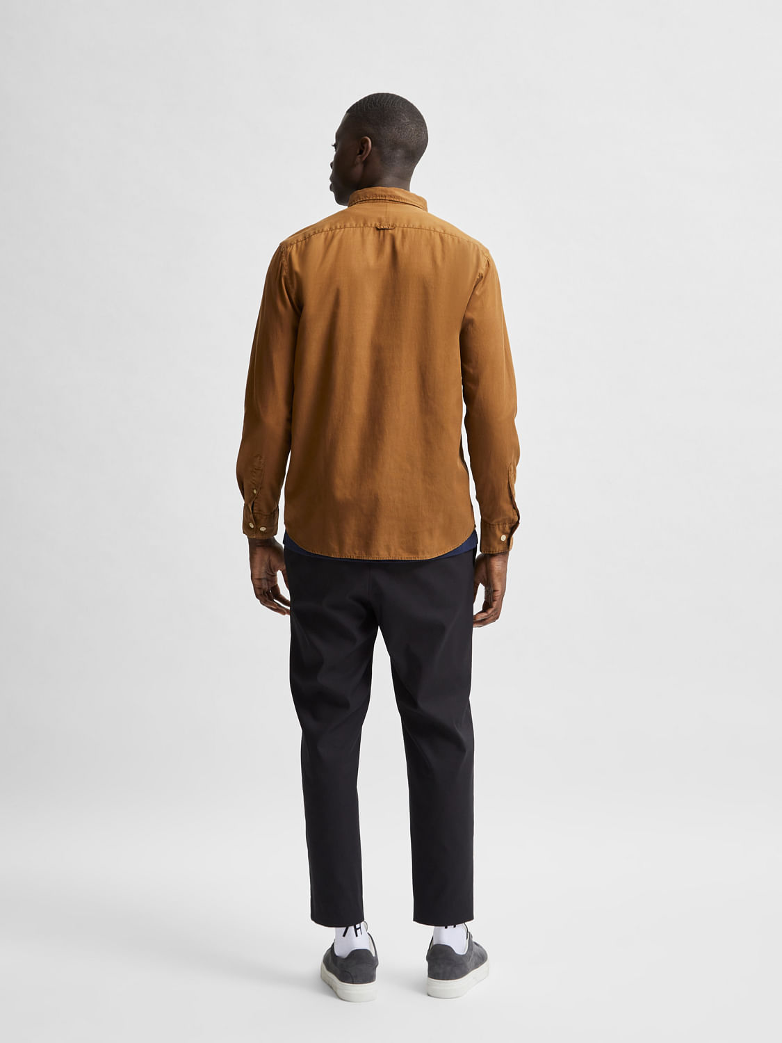 Brown Solid Full Sleeves Shirt