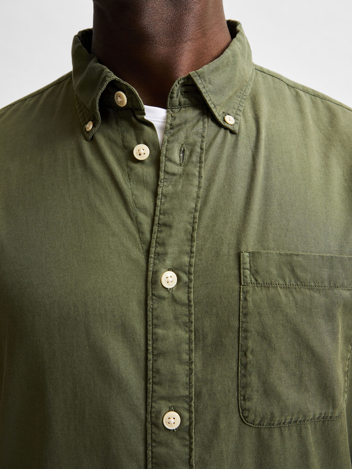 Green Solid Full Sleeves Shirt