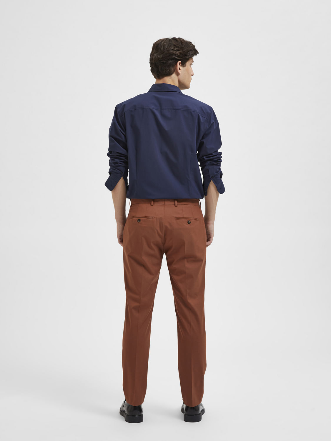 Brown Mid Rise Suit Trousers