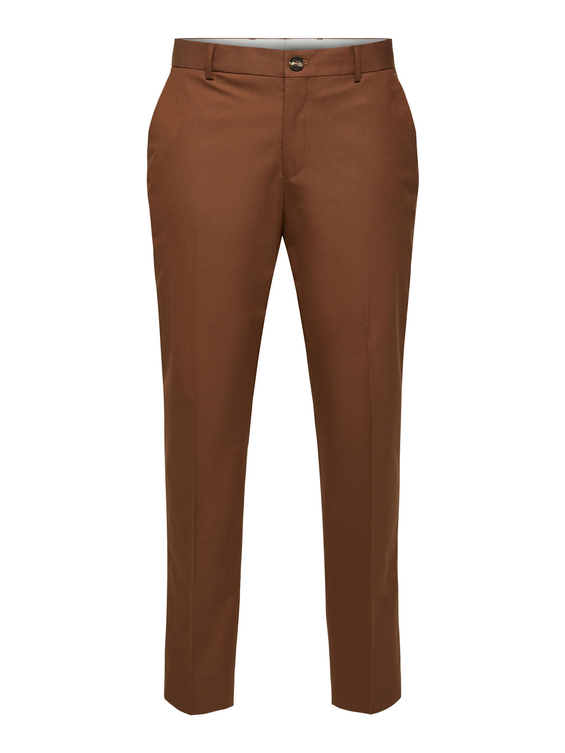 Brown Mid Rise Suit Trousers