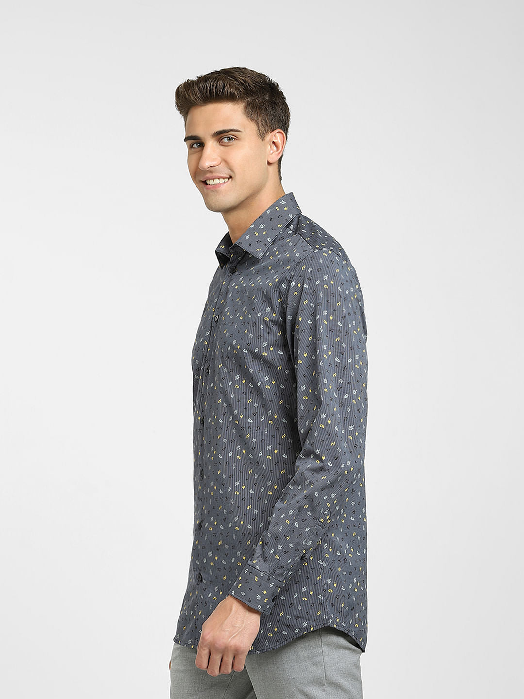 Blue All Over Print Full Sleeves Shirt