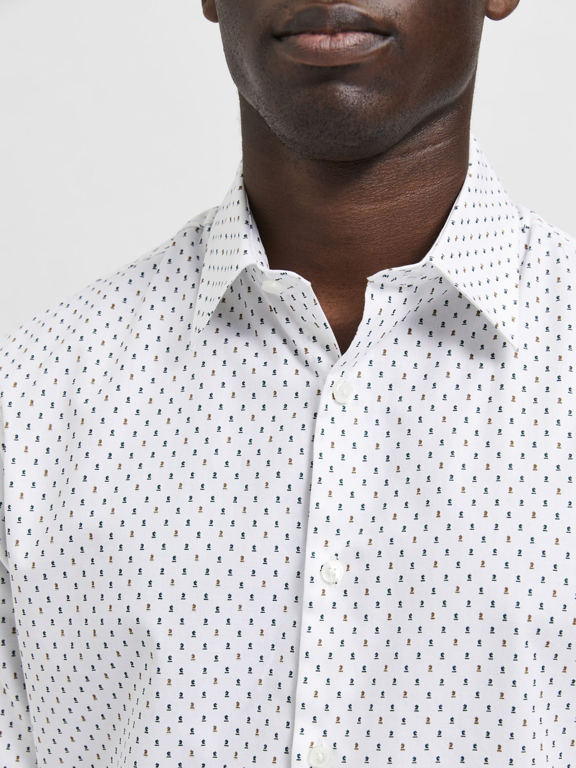 White All Over Print Full Sleeves Shirt