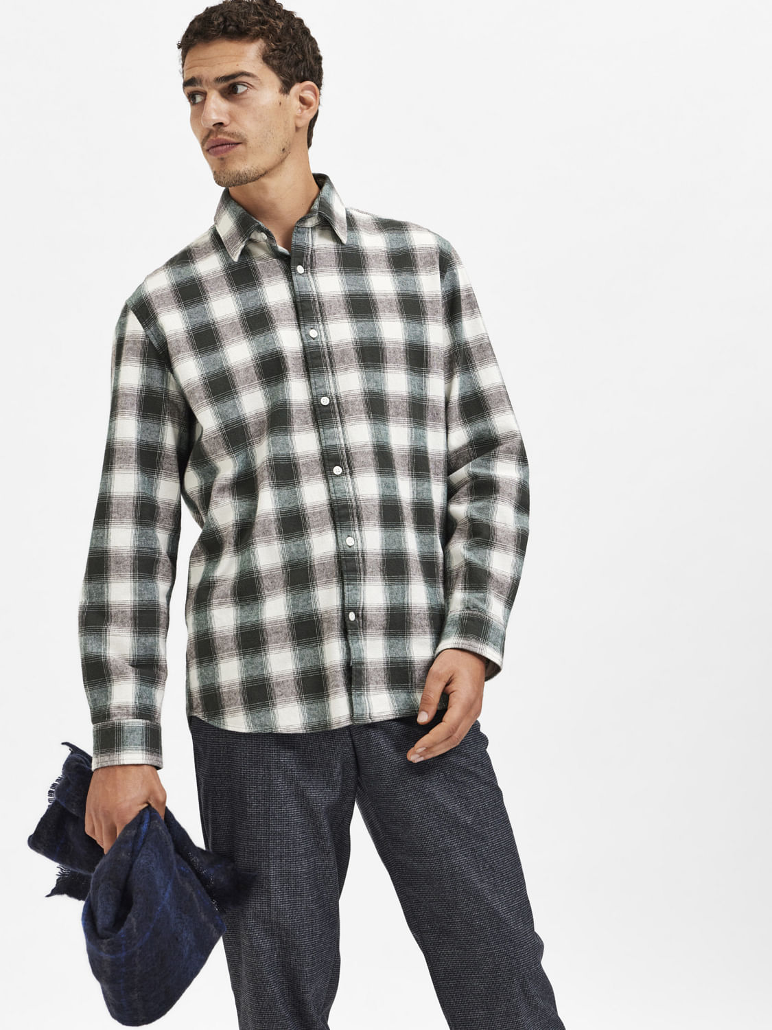 Grey Check Full Sleeves Shirt