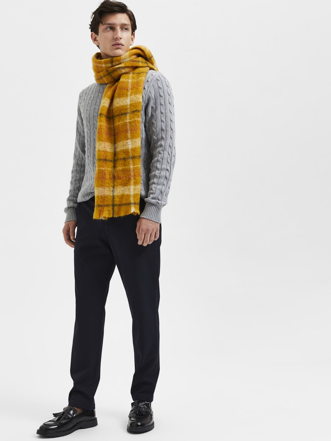 Navy Blue Mid Rise Slim Fit Pants