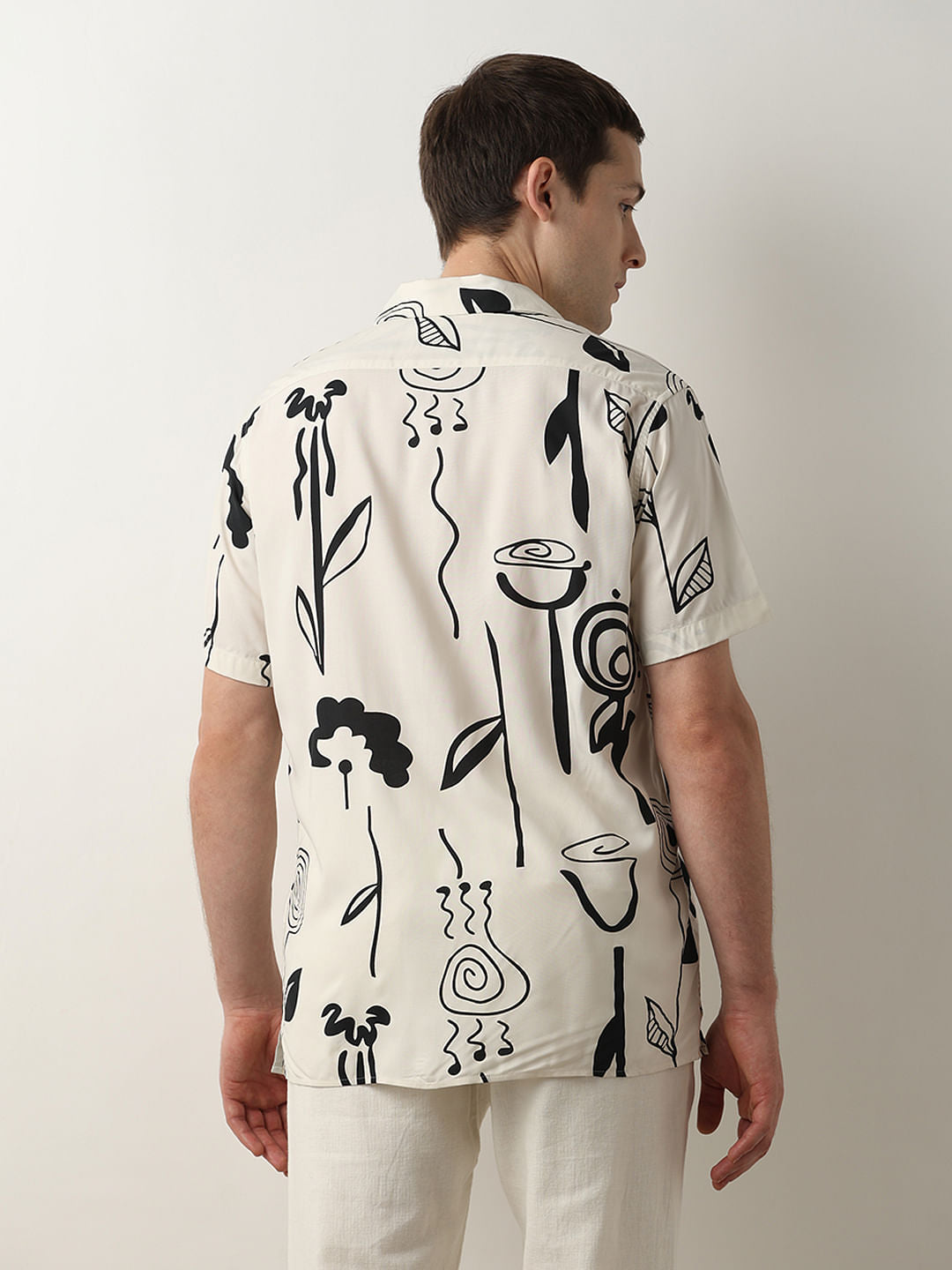 Off-White Printed Cuban Collar Shirt
