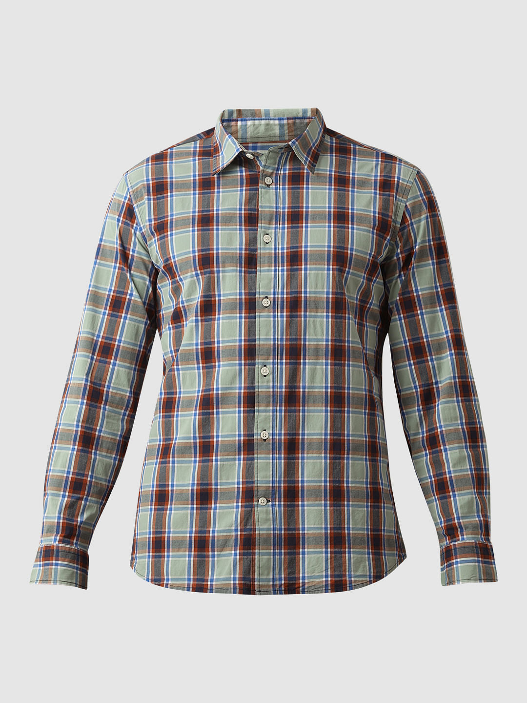 Green Check Full Sleeves Shirt