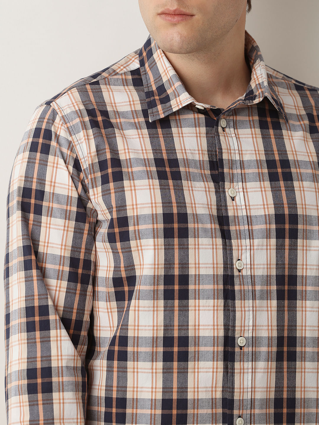 Brown Check Full Sleeves Shirt