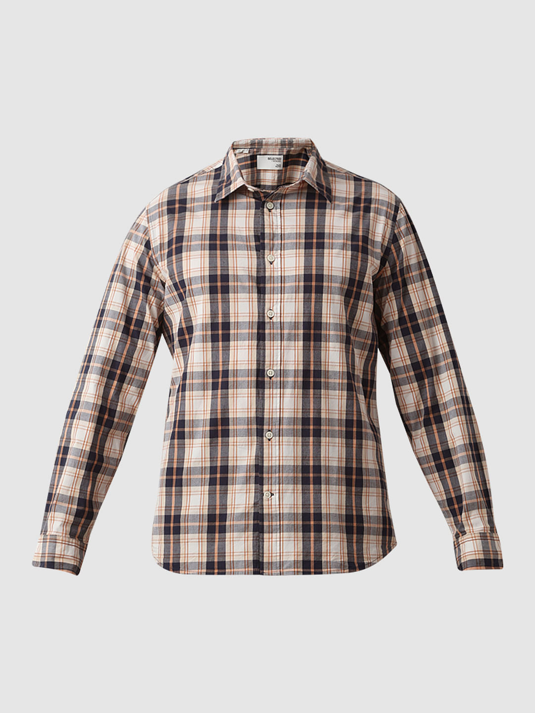 Brown Check Full Sleeves Shirt