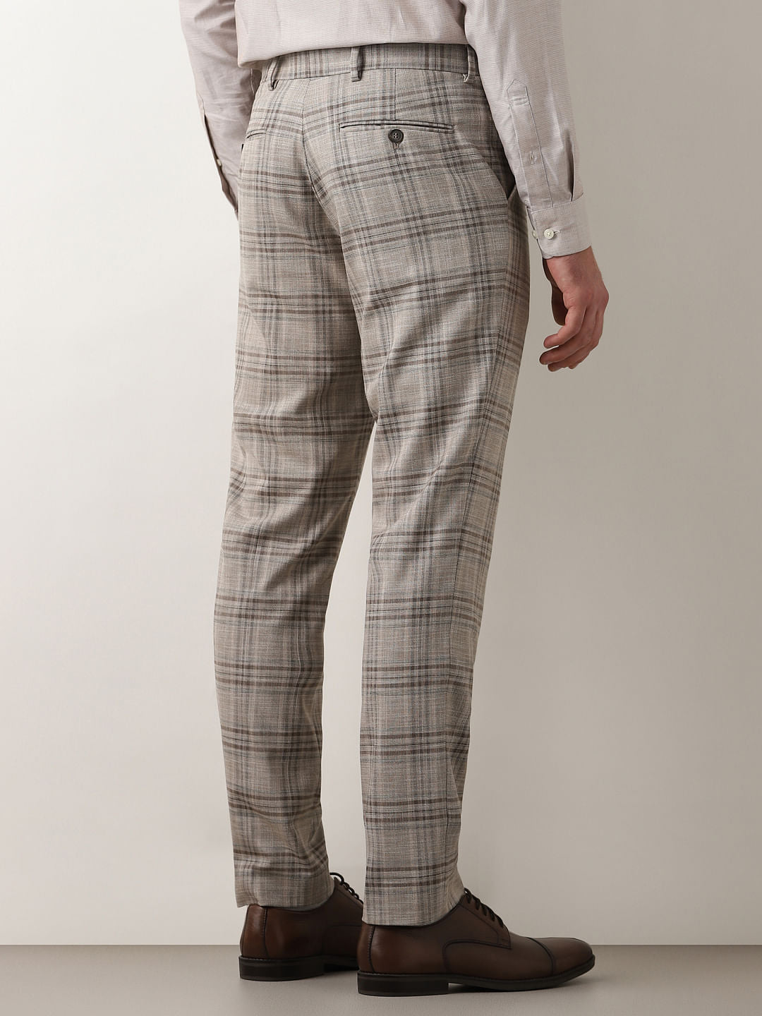 Light Brown Check Suit-Set Trouser
