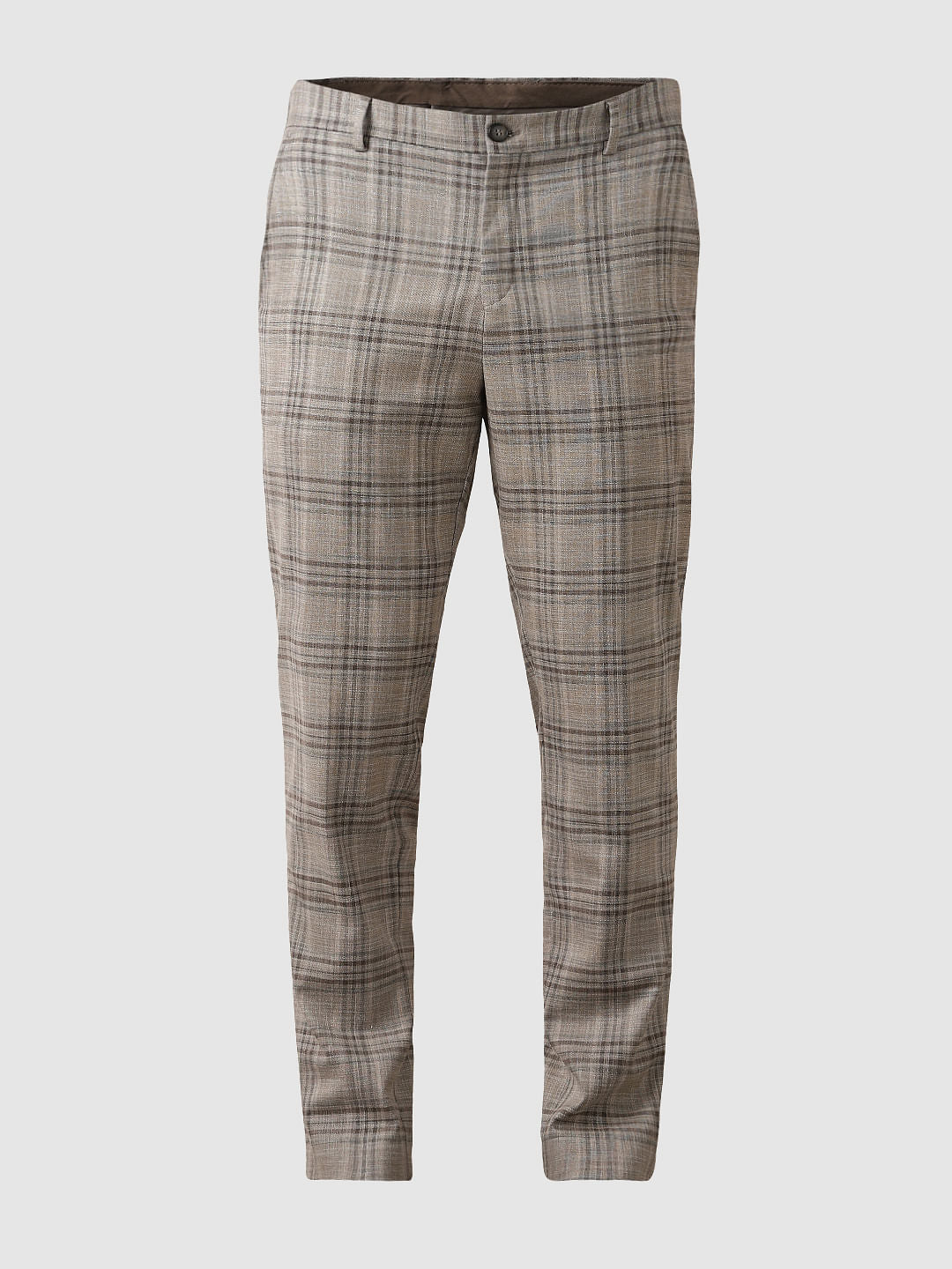 Light Brown Check Suit-Set Trouser